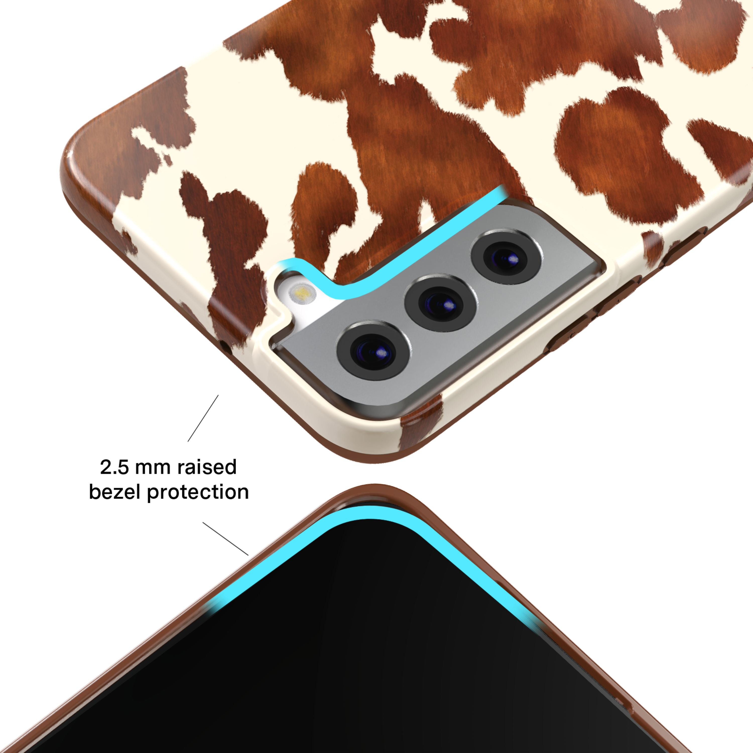Premium Samsung Phone Case with Cocoa Cow Print - Durable Protection for Everyday Use | Perfect for Work, School & Travel