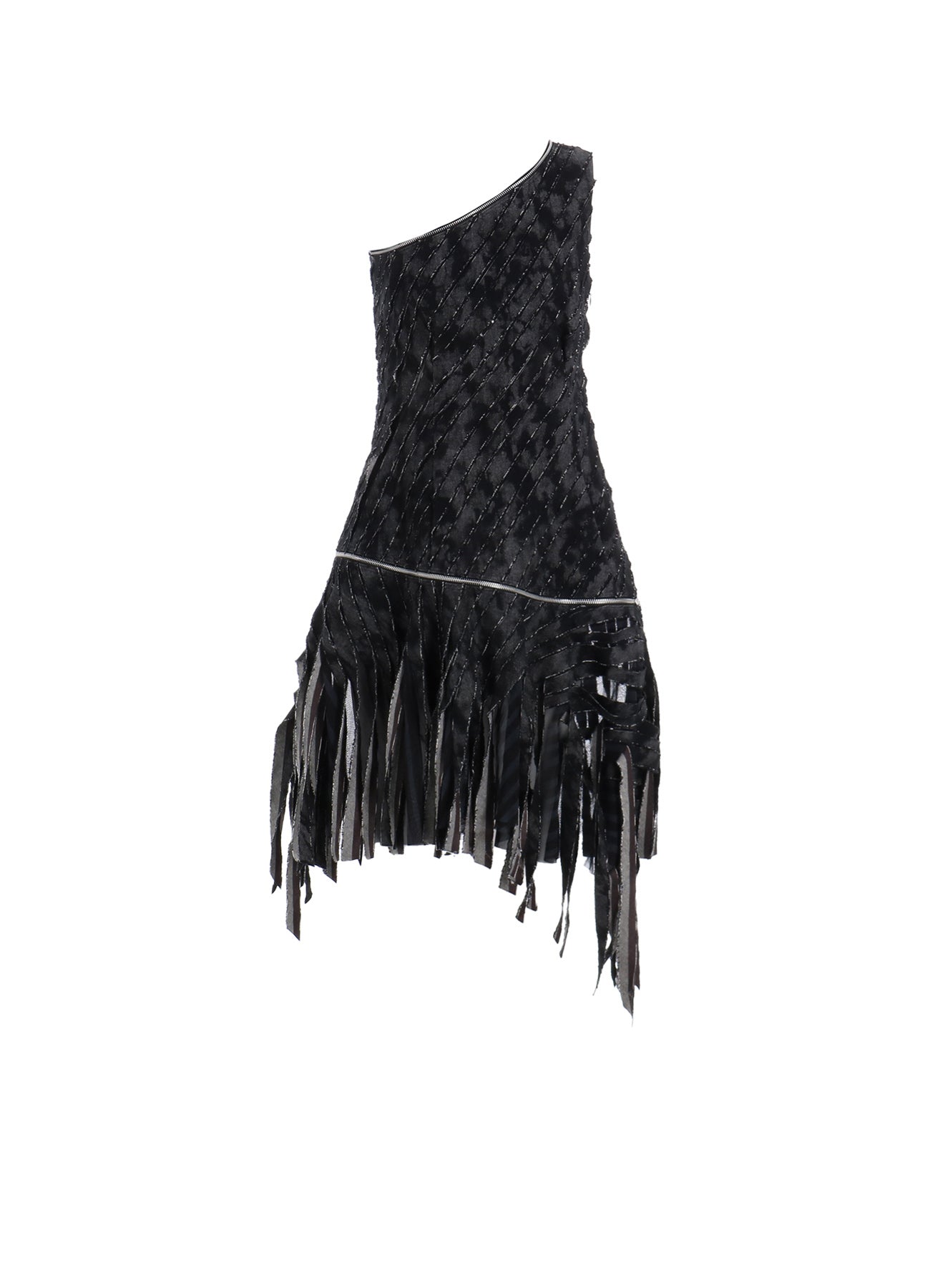Stylish Denim Zip One Shoulder Dress with Slash Detail - Perfect for Casual Outings, Parties & Night Out
