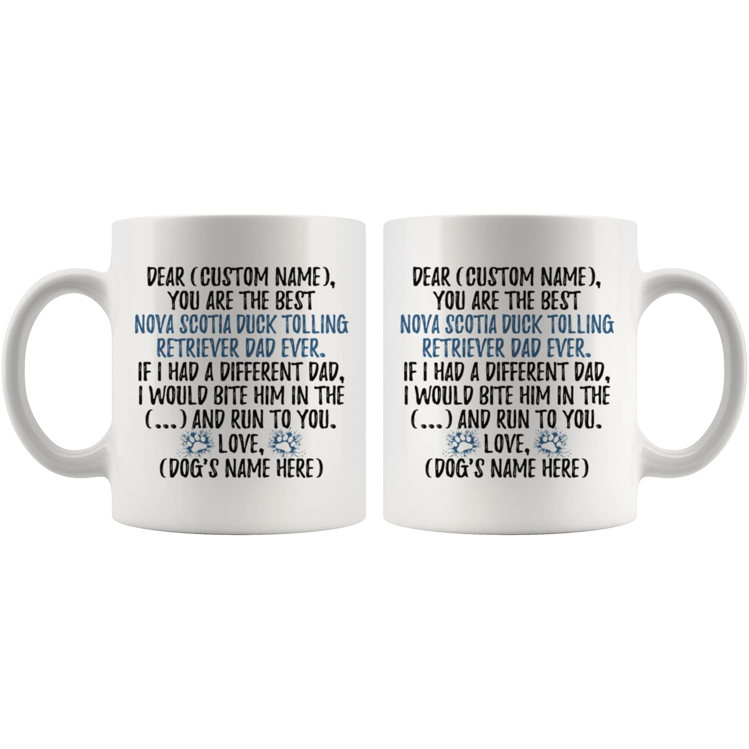 Personalized Nova Scotia Duck Tolling Retriever Dog Dad Coffee Mug - 11oz Custom Toller Dog Owner Gift for Men - Perfect for Dog Lovers, Father's Day & Coffee Enthusiasts - Great for Home, Office & Outdoor Use