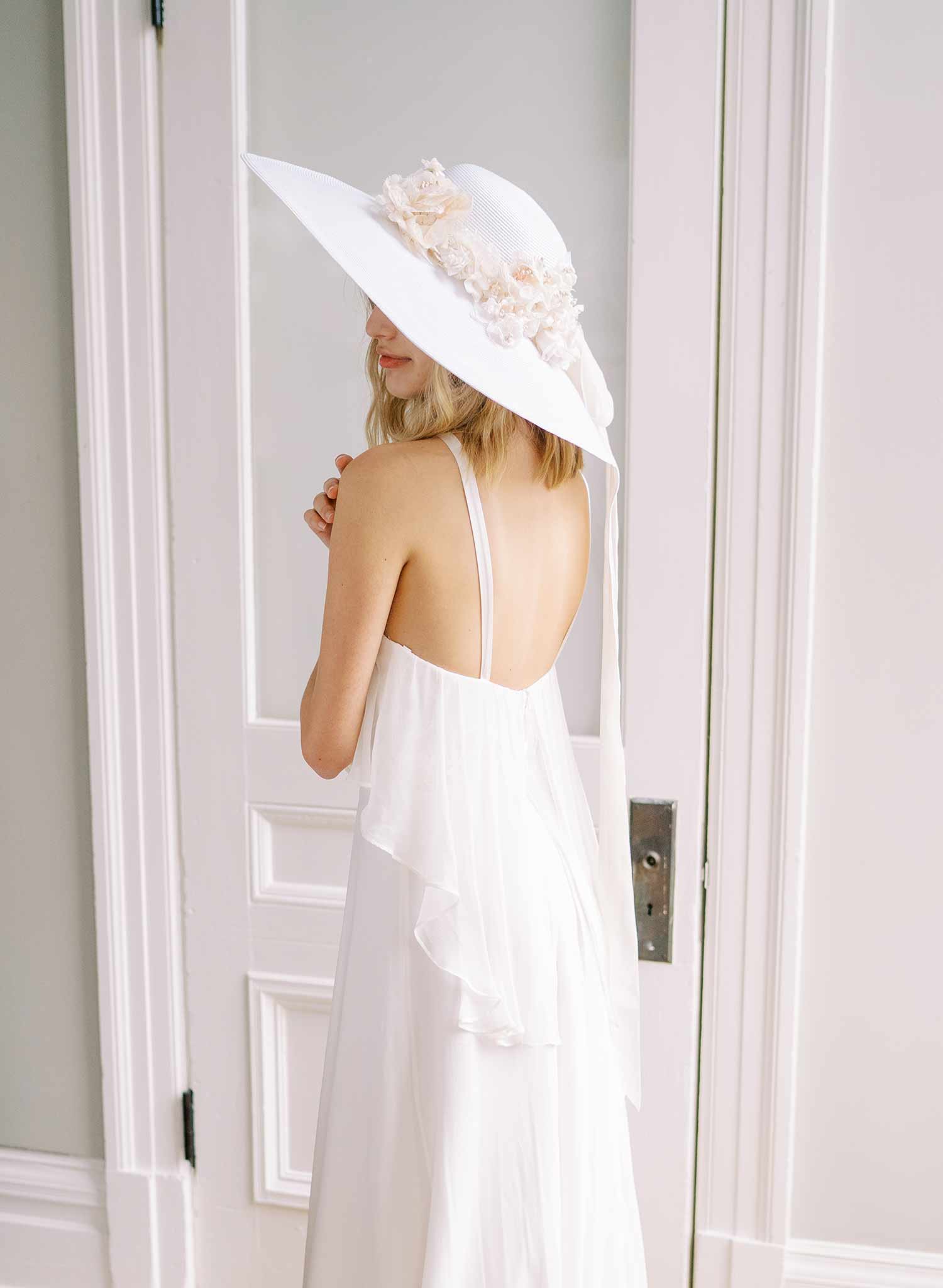 Elegant Floral Bridal Hat for Wedding - Style #2457 | Perfect for Bridal Showers, Garden Weddings & Boho Chic Looks