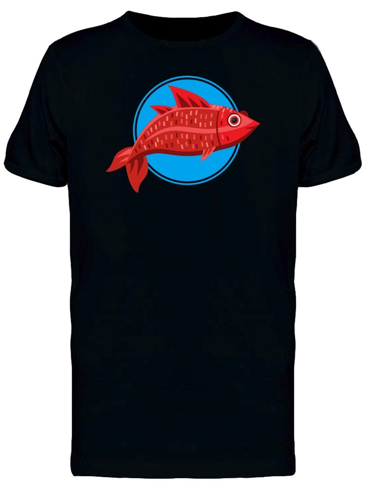 Stylish Red Fish Graphic T-Shirt for Men - Casual Comfort Fit Cotton Tee - Perfect for Summer Outings, Beach Trips, and Streetwear Fashion