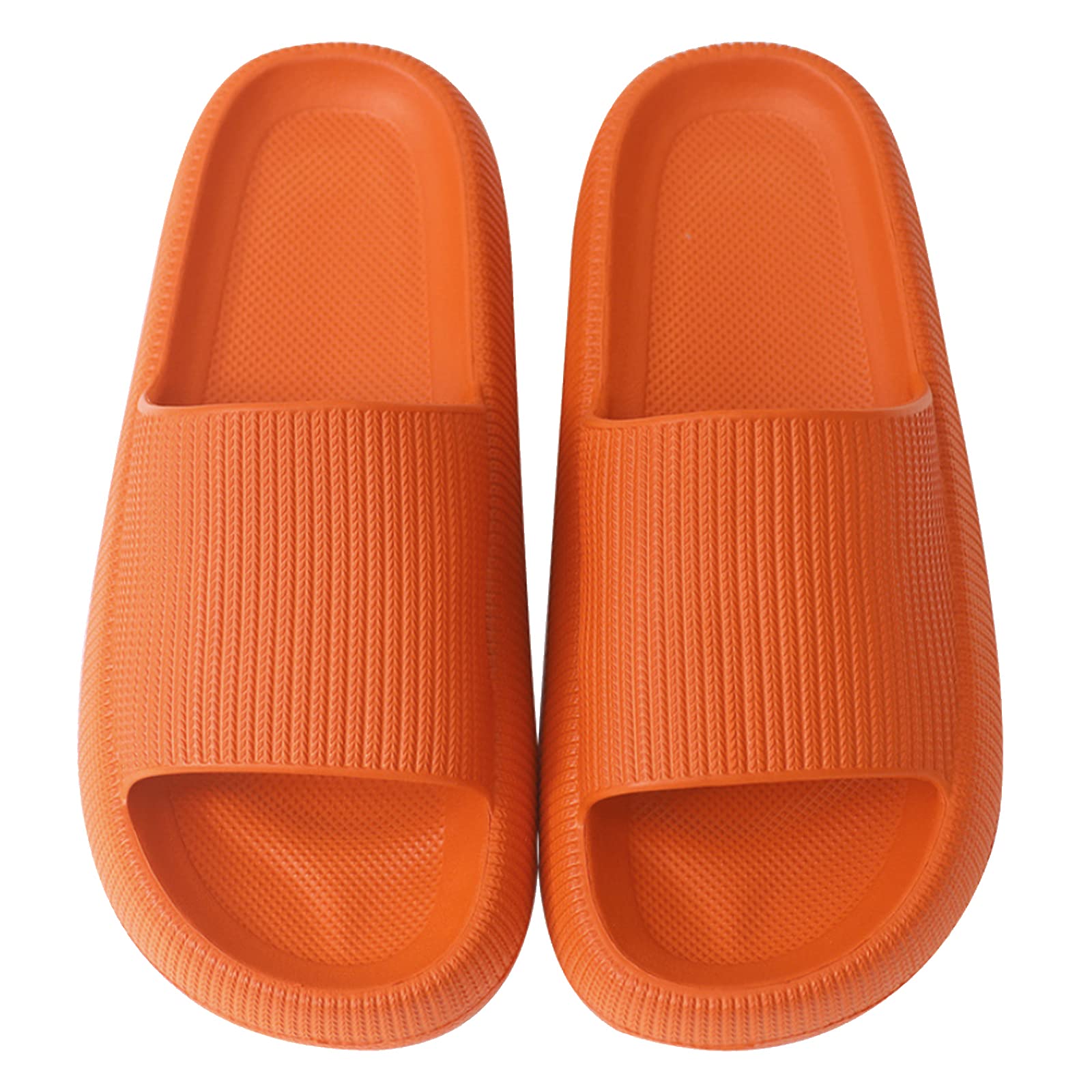 Women's & Men's Soft Cushioned Shower Slides - Thick Sole Bathroom Slippers with Open Toe for Pool, Gym, Spa & Outdoor Use - Comfortable Pillow Sandals for Home & Travel