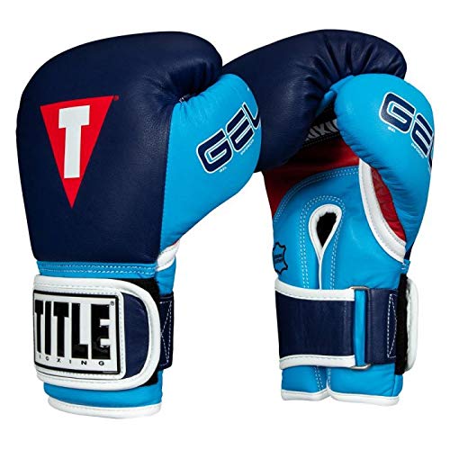 Title Boxing Gel World V2T Bag Gloves - Navy/White/Light Blue Small - Premium Training Gloves for Boxing, MMA, Kickboxing & Fitness Workouts