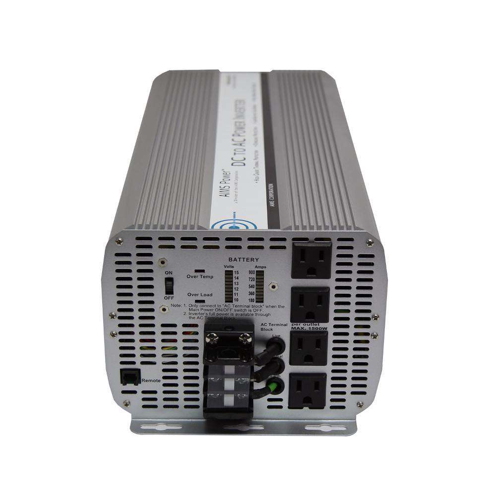 Aims Power PWRINV8KW12V 8000 Watt Pure Sine Wave Power Inverter 12V DC to 120V AC - Perfect for RVs, Boats, Off-Grid Homes & Emergency Backup Power