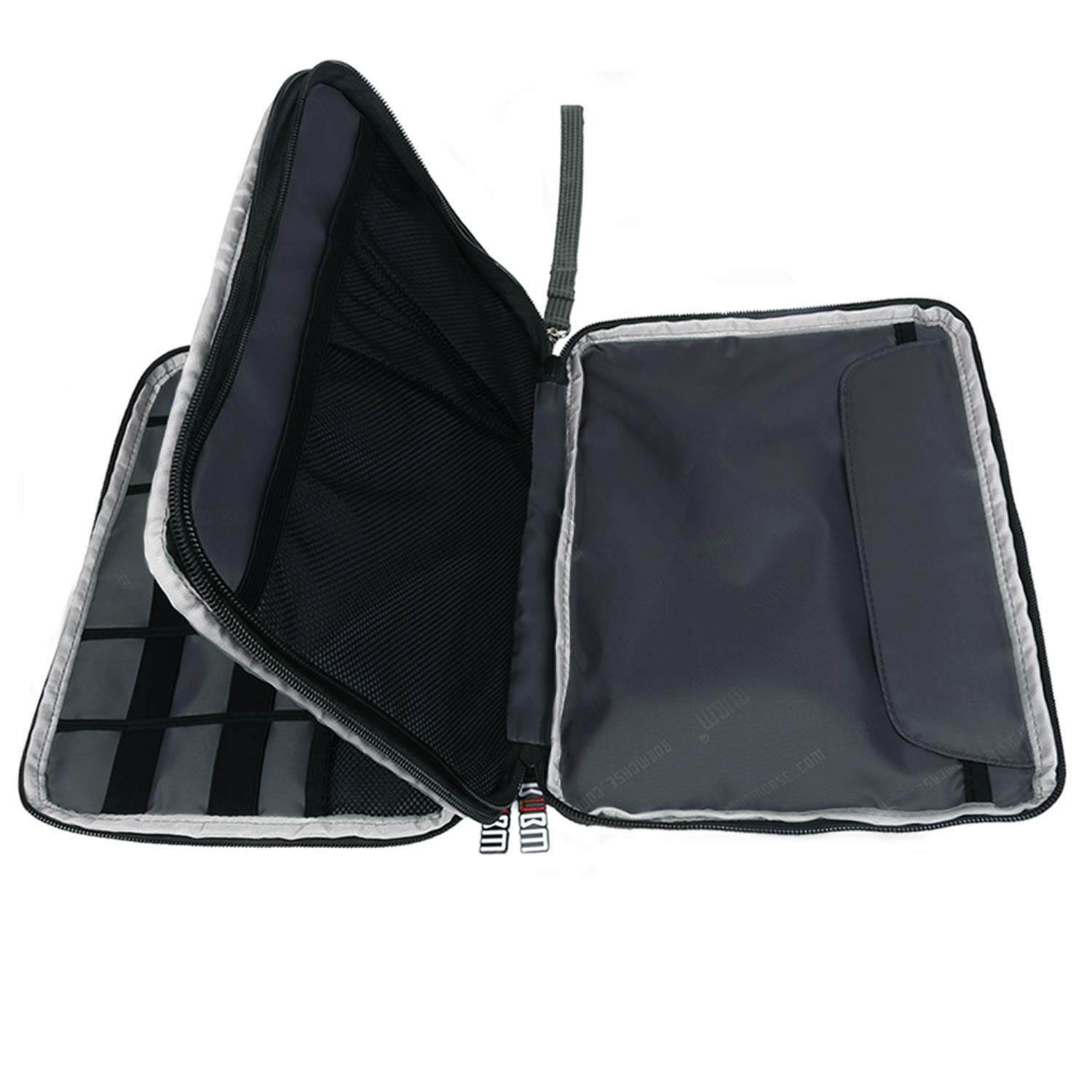 BUBM Double Layer Electronics Organizer Bag - Travel Gadget Storage for Cables, Memory Cards, Flash Drives & Accessories - Fits iPad/Tablet up to 9.7