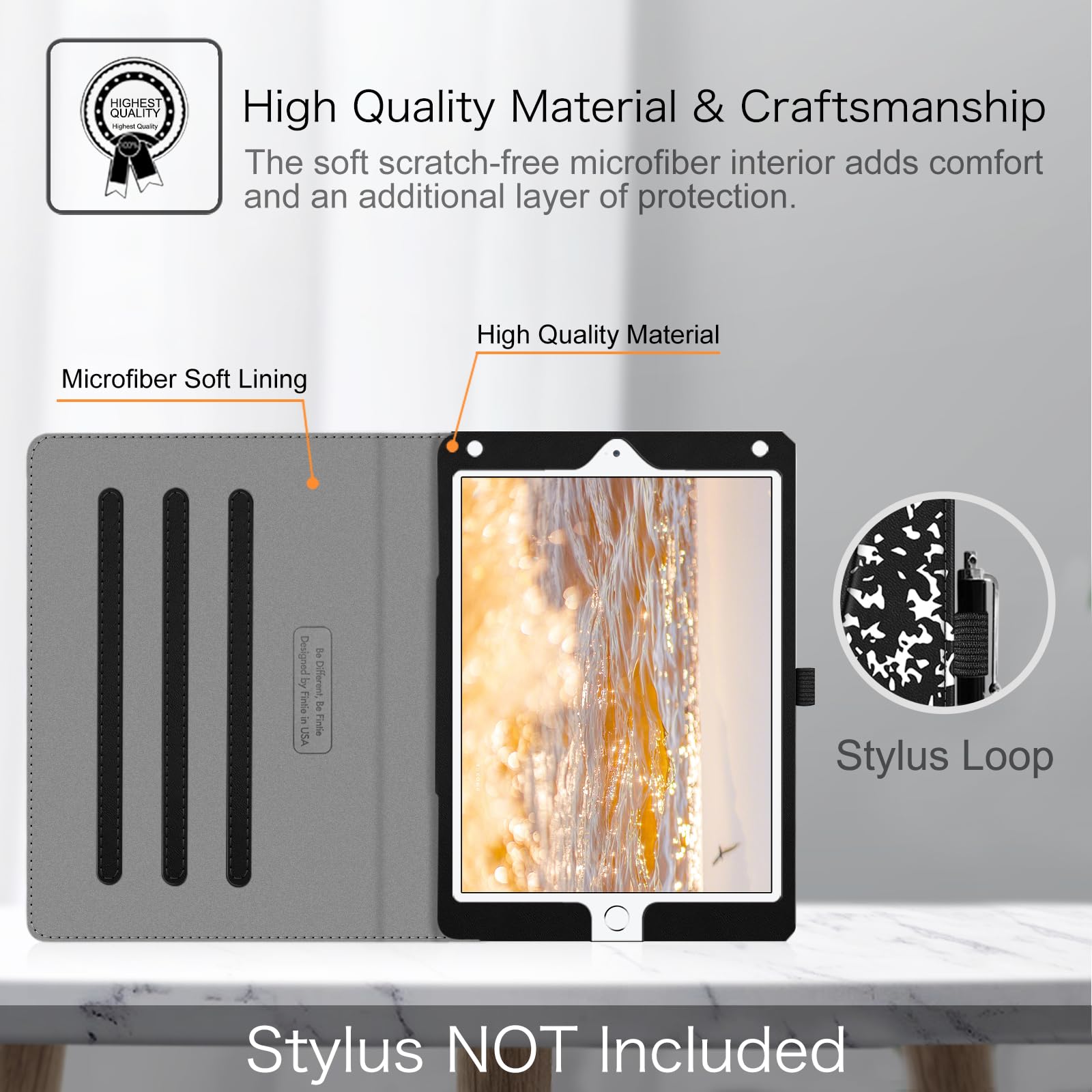 Fintie Protective Case for iPad 6th/5th Gen (2018/2017 Model) & iPad Air 2/Air 1 (9.7 Inch) - Multi-Angle Stand Cover with Corner Protection & Storage Pocket, Composition Book Black - Perfect for Work, School & Travel