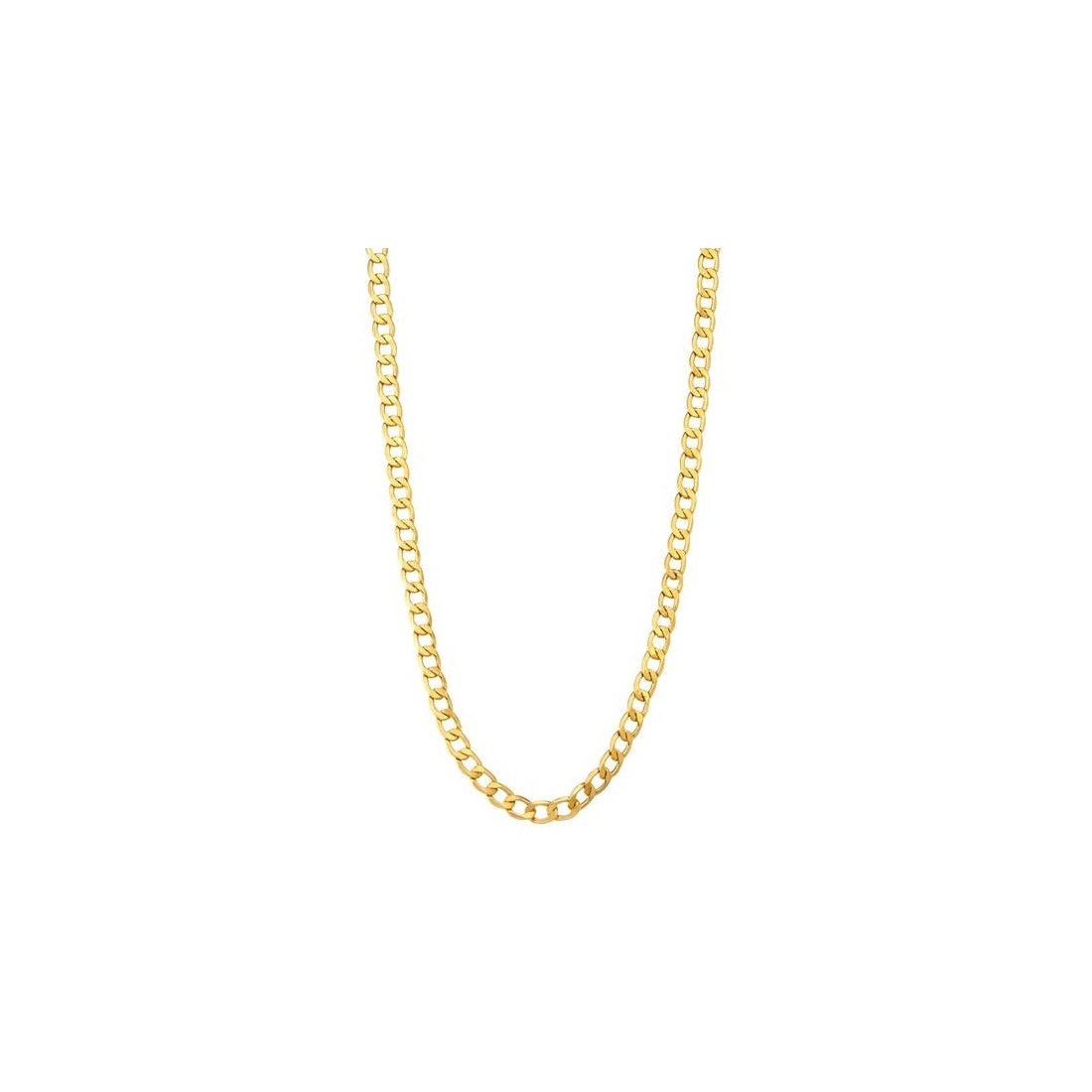 4MM 100 Yellow Gold Plated 925 Sterling Silver Curb Chain Necklace for Men & Women - Perfect for Layering, Gifting, and Everyday Wear
