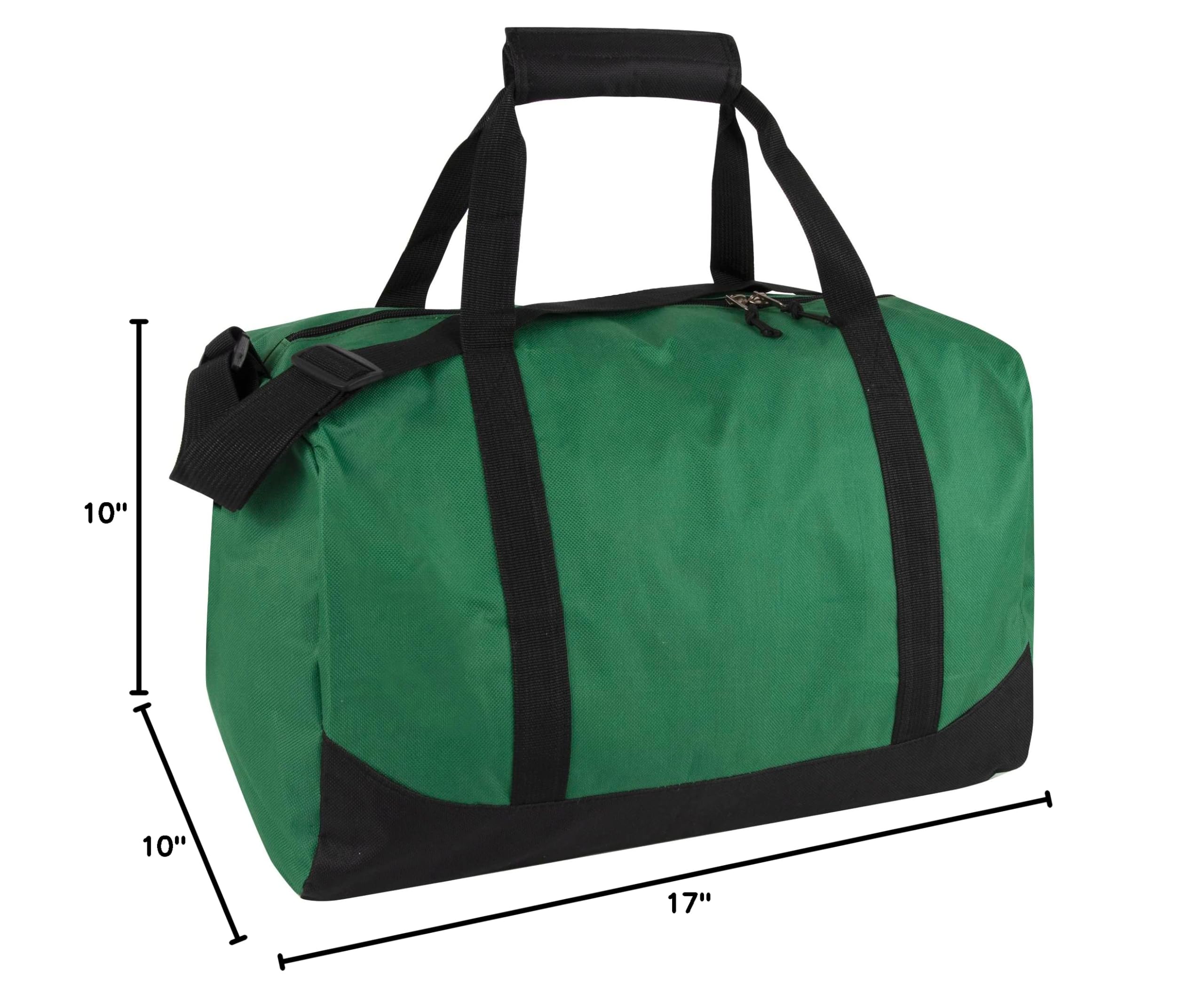 30L 17 Inch Canvas Duffle Bag for Travel - Water-Resistant Weekender Overnight Bag for Men & Women, Gym Sports Carry-On Shoulder Tote with Pockets (Green) - Perfect for Weekend Getaways, Gym Workouts & Air Travel