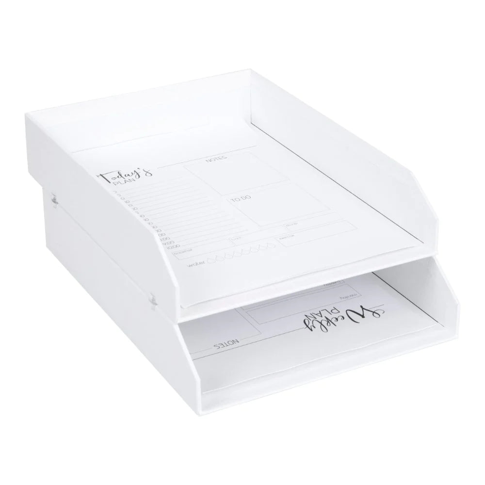 Hakan Letter Tray Set of 2 - Stylish Desktop Organizer for Mail, Documents & Office Supplies - Perfect for Home Office, Work Desk & School Organization