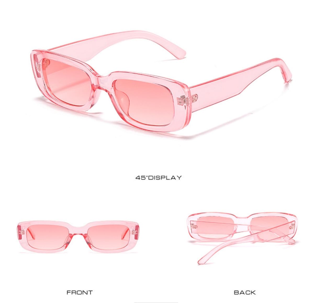 Retro Rectangle Sunglasses for Women & Men | Small Square Frame Y2K 90s Vintage Style | Trendy Black UV Protection Sunglasses | Perfect for Beach, Driving & Fashion Outfits
