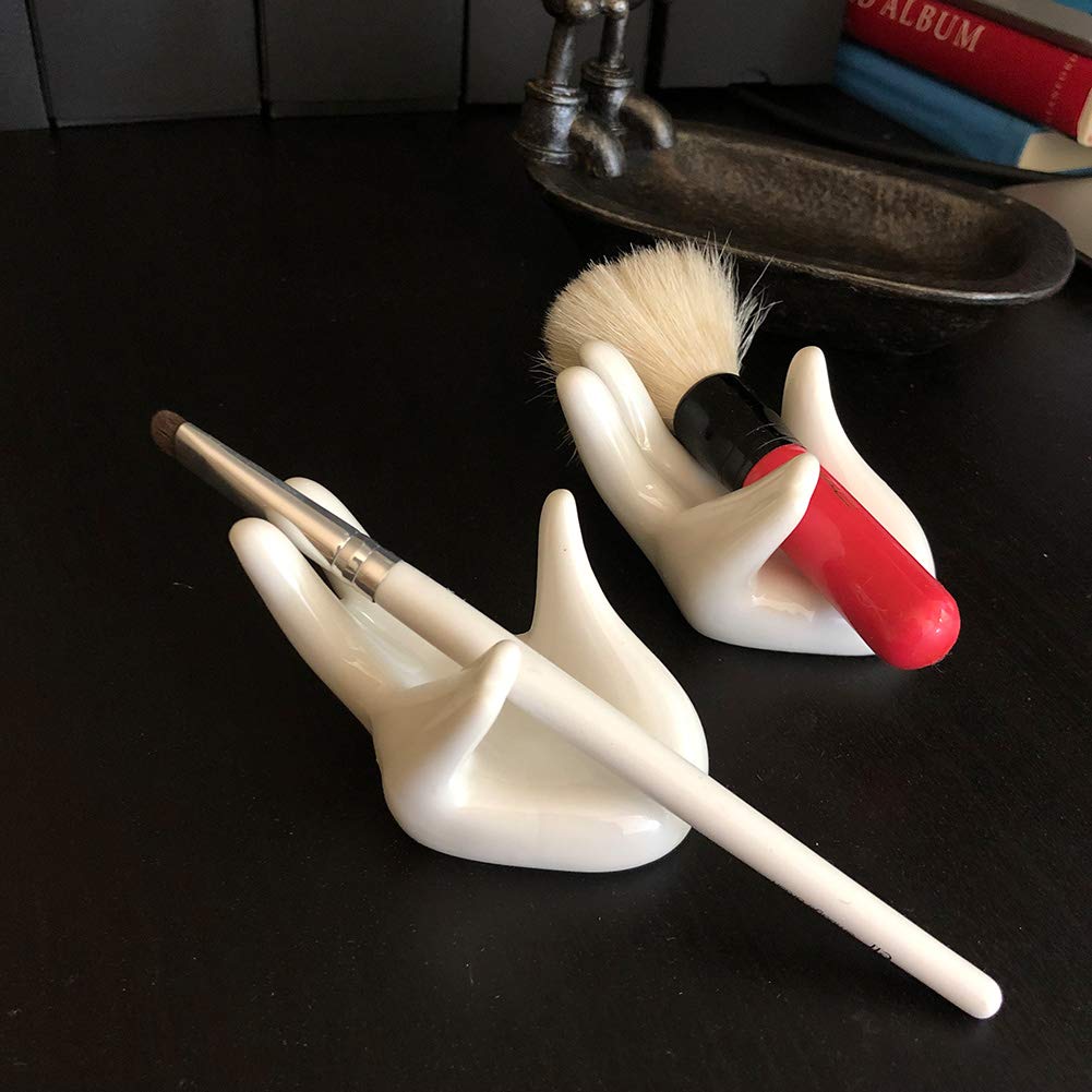 Lemonadeus Ceramic Beauty Blender Holder - 2 Pack Makeup Sponge Stand for Storage & Display | Perfect for Vanity Organizers, Bathroom Countertops & Travel Makeup Kits