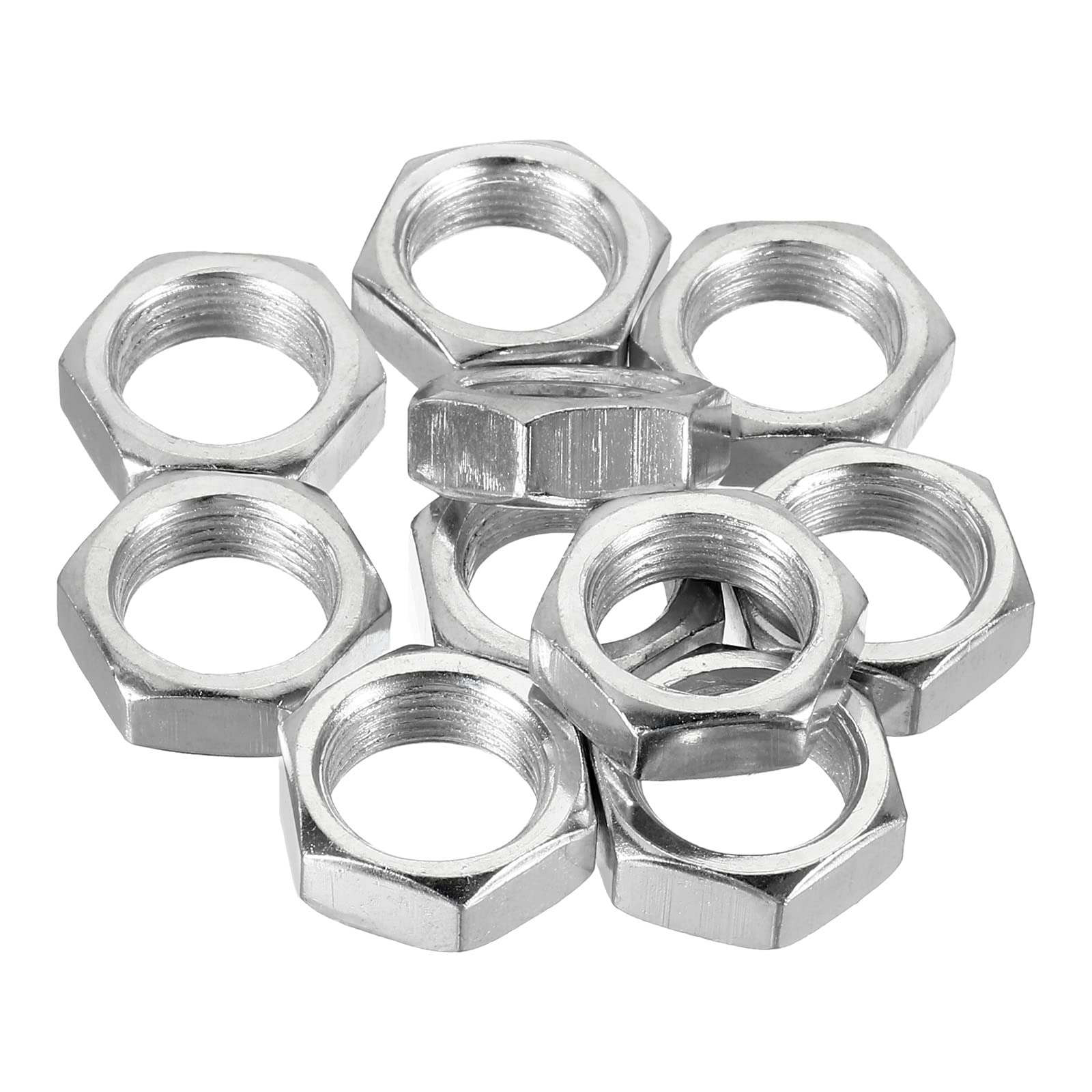 PATIKIL M14 x 1.0 Steel Hex Nuts - 10 Pack Metric Thread Zinc Plated Fasteners (7mm Height) - Perfect for Automotive, Machinery & DIY Projects