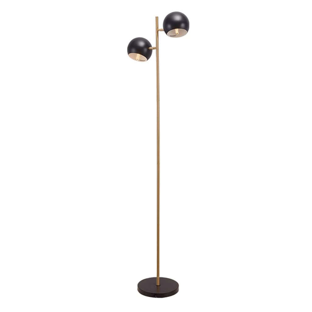 Modern Adjustable Floor Lamp with 2 Rotating Round Lights - Tall Standing Pole Light for Bedroom, Living Room & Office - Simple Design Indoor Tree Floor Lamp - Perfect for Reading, Working & Ambient Lighting