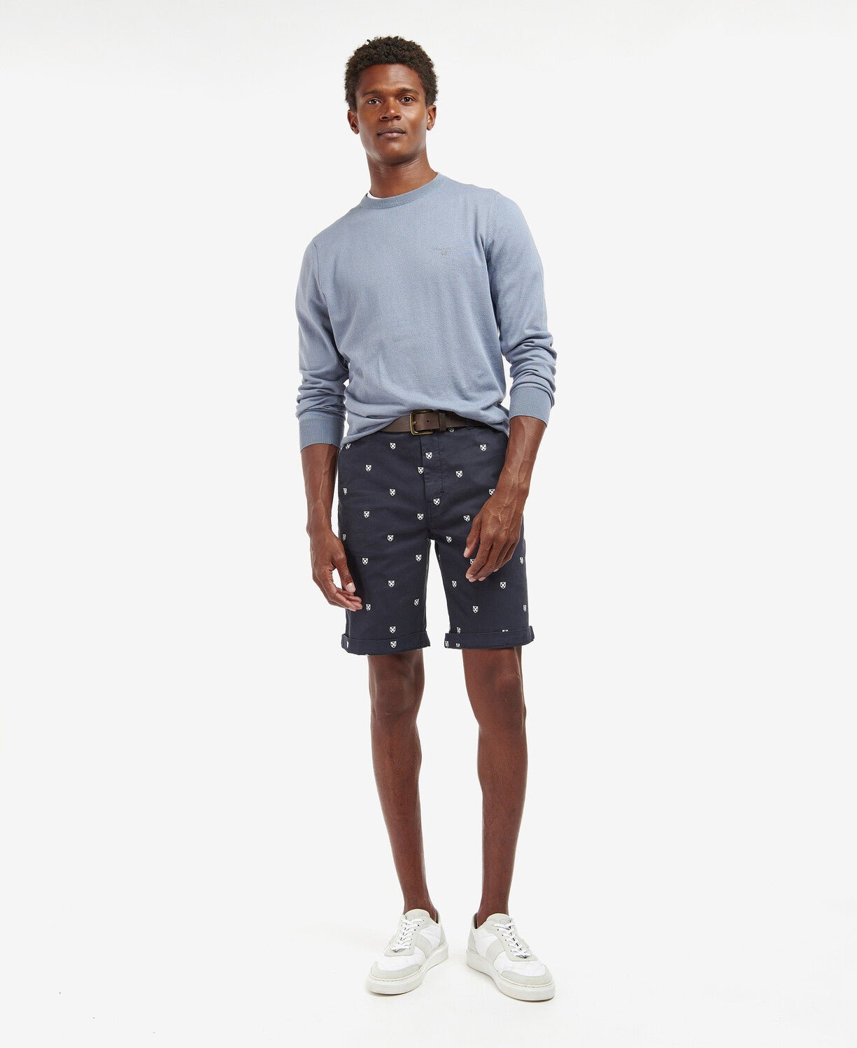 BARBOUR Embroidered Shorts for Men - Navy Blue Casual Summer Shorts | Comfortable & Stylish for Outdoor Activities, Beach, and Travel
