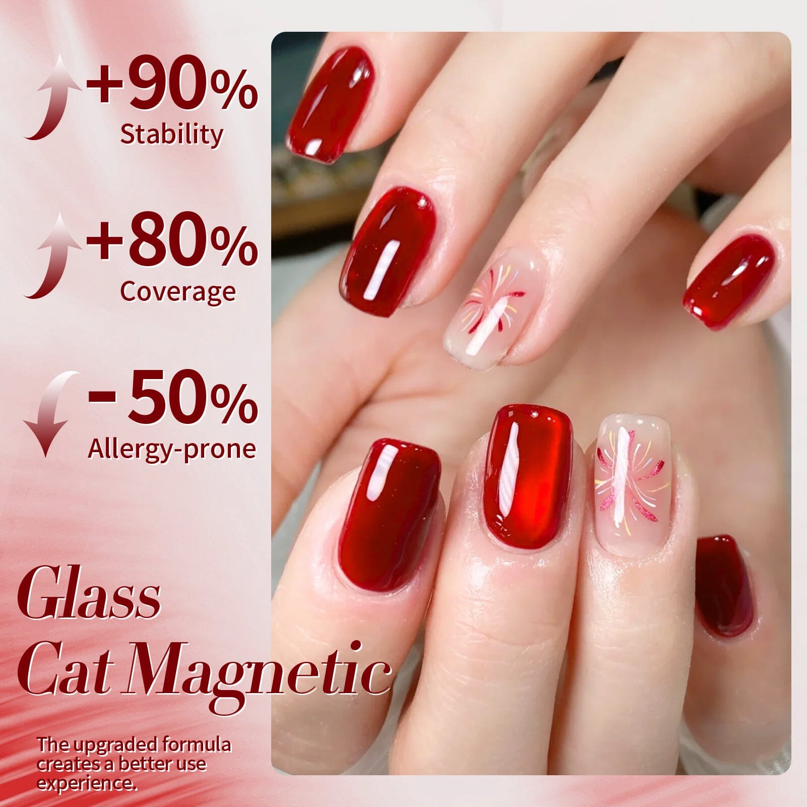 Red Glass Cat Magnetic Gel Polish MY249 - 15ml Professional Nail Art Kit for Stunning Cat Eye Nails | Perfect for Salon, Home Manicure & Special Occasions