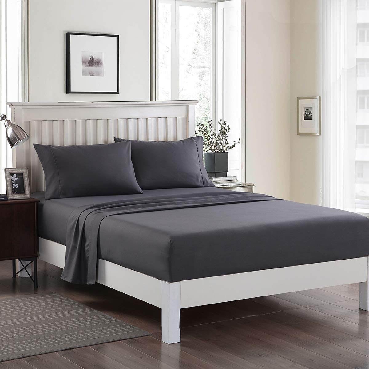 JML 3000 Thread Count Microfiber Bed Sheet Set - 3-Piece Twin Size with 14