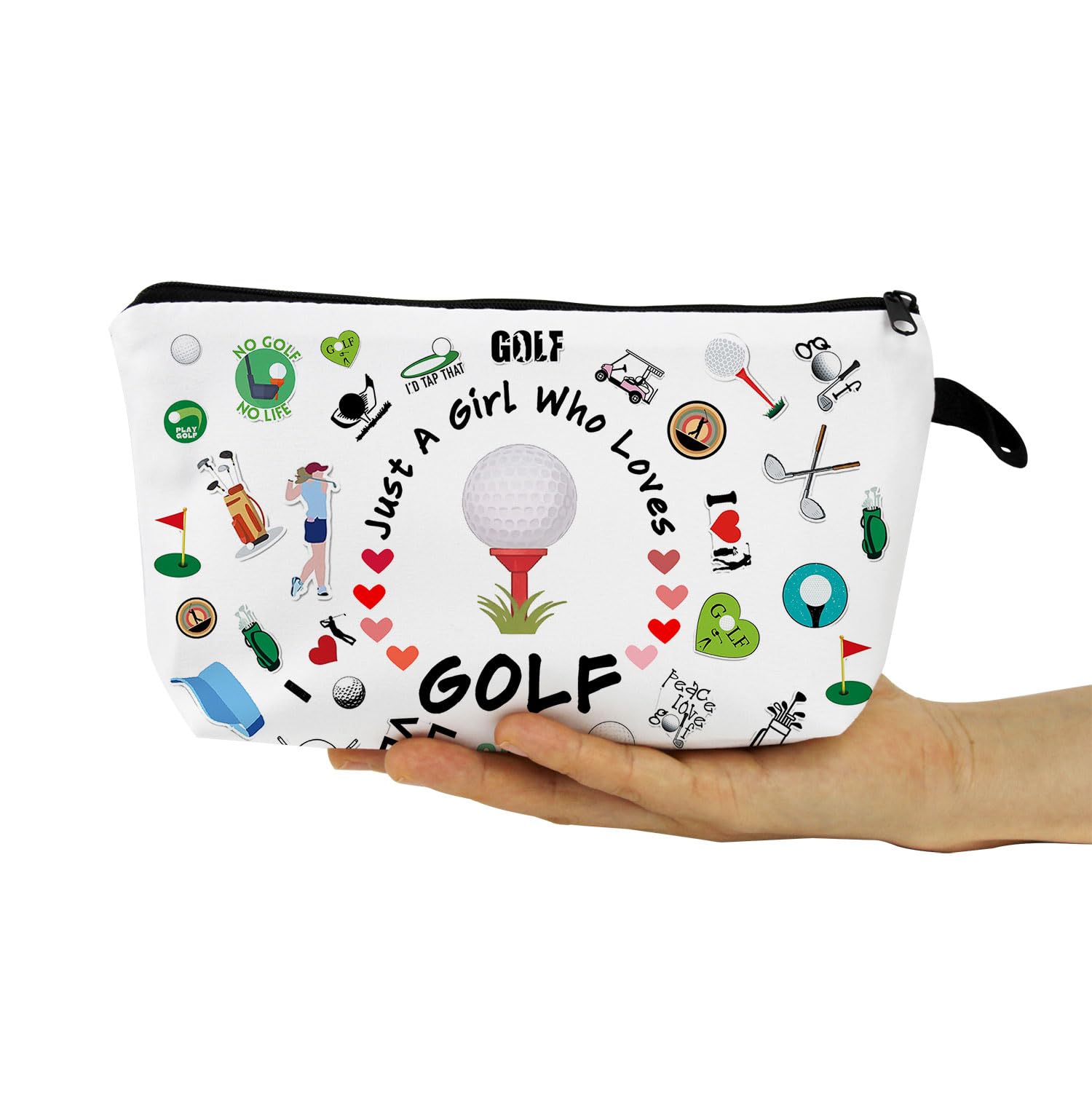 Premium Golf Makeup Bag - Waterproof Zippered Toiletry Pouch for Golfers | Golf Cosmetic Organizer for Women & Men | Perfect Golf Gift for Players, Fans & Team Members | Ideal for Travel, Tournaments & Country Club Use
