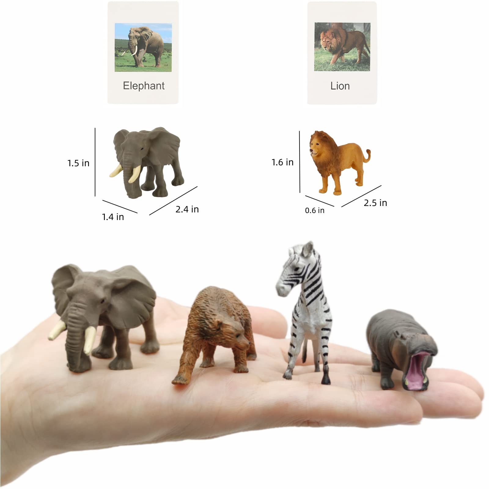 36-Piece Small Animal Figurines Set - Realistic Plastic Dinosaur, Zoo, Jungle & Ocean Animals for Kids - Preschool Learning Toys, STEM Science Matching Game - Perfect for Classroom, Birthday Gifts & Sensory Play