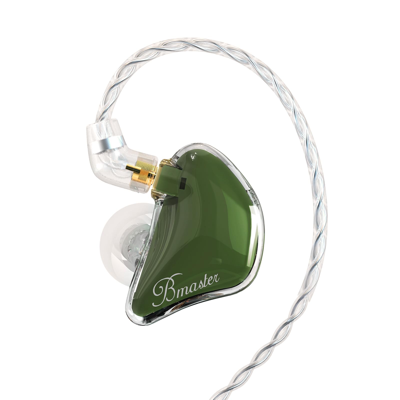 BASN Bmaster Professional In-Ear Monitor Headphones for Musicians - Hybrid Triple Driver Dynamic Earbuds with Noise Isolation, Detachable MMCX Cables (Olive) | Perfect for Live Performances, Studio Recording & Audiophile Listening