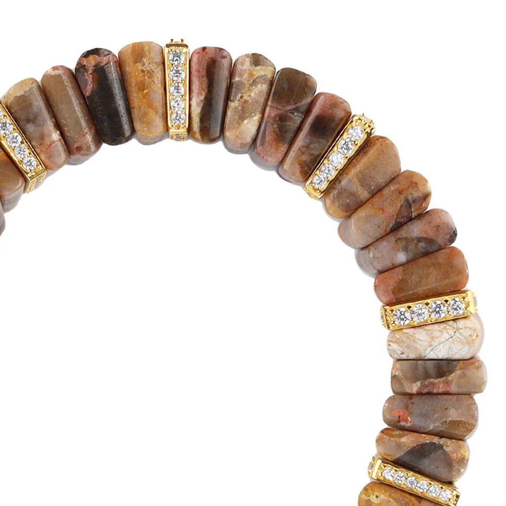 BuDhaGirl Picture Jasper Tablet Bracelet - Stylish & Spiritual Jewelry for Meditation, Yoga & Everyday Wear