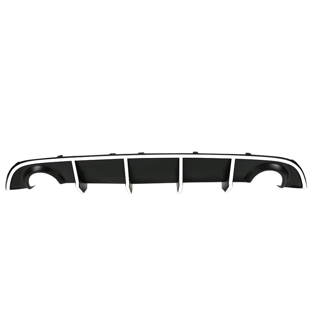 IKON MOTORSPORTS V2 Style Rear Diffuser & Bumper Lip Compatible With 2015-2023 Dodge Charger SRT - White Reflective Tape - Enhance Style & Safety for Street Racing & Car Shows