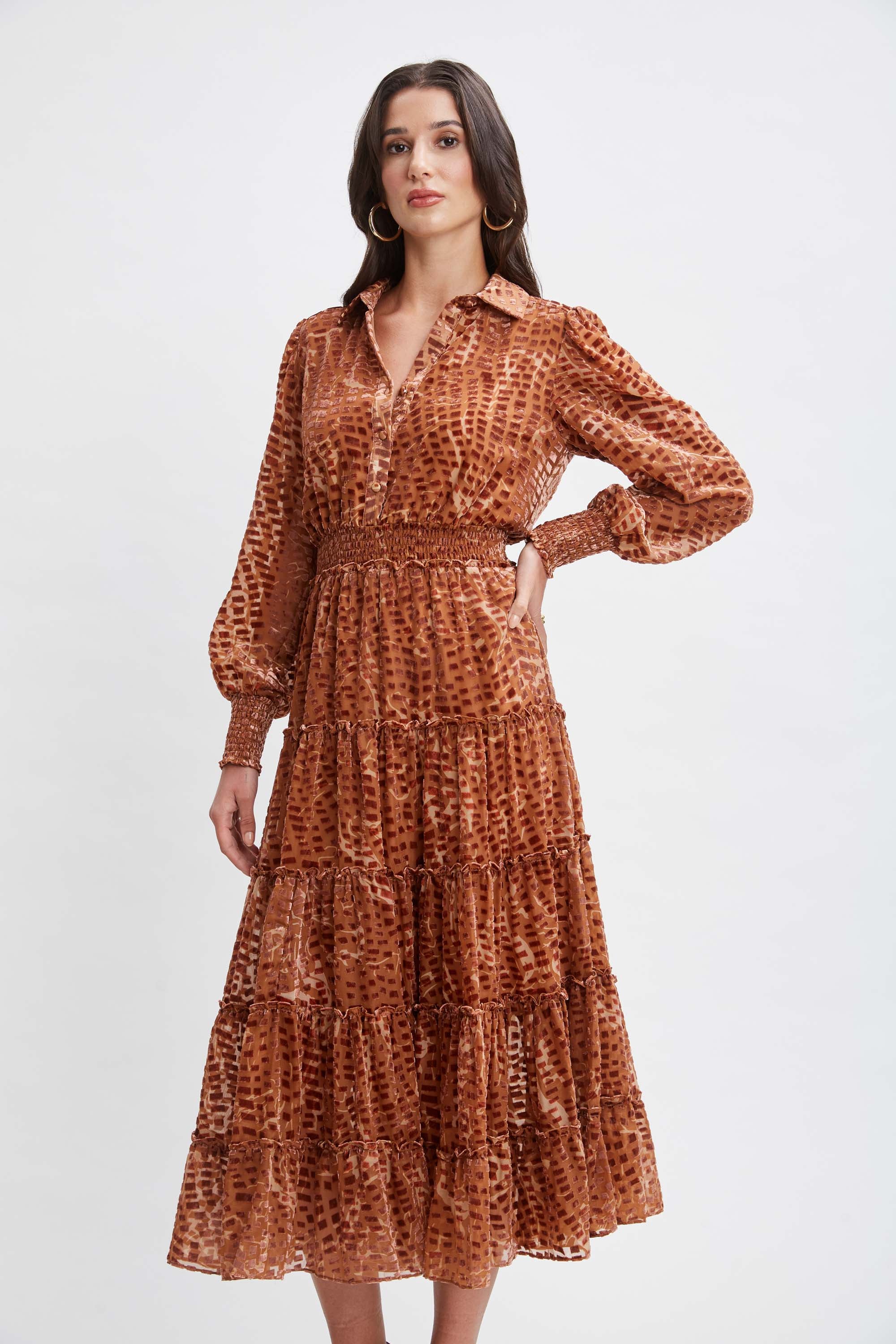 Tahari Animal Print Burnout Dress for Women - Stylish Flowy Maxi Dress for Casual Wear, Parties & Summer Outfits