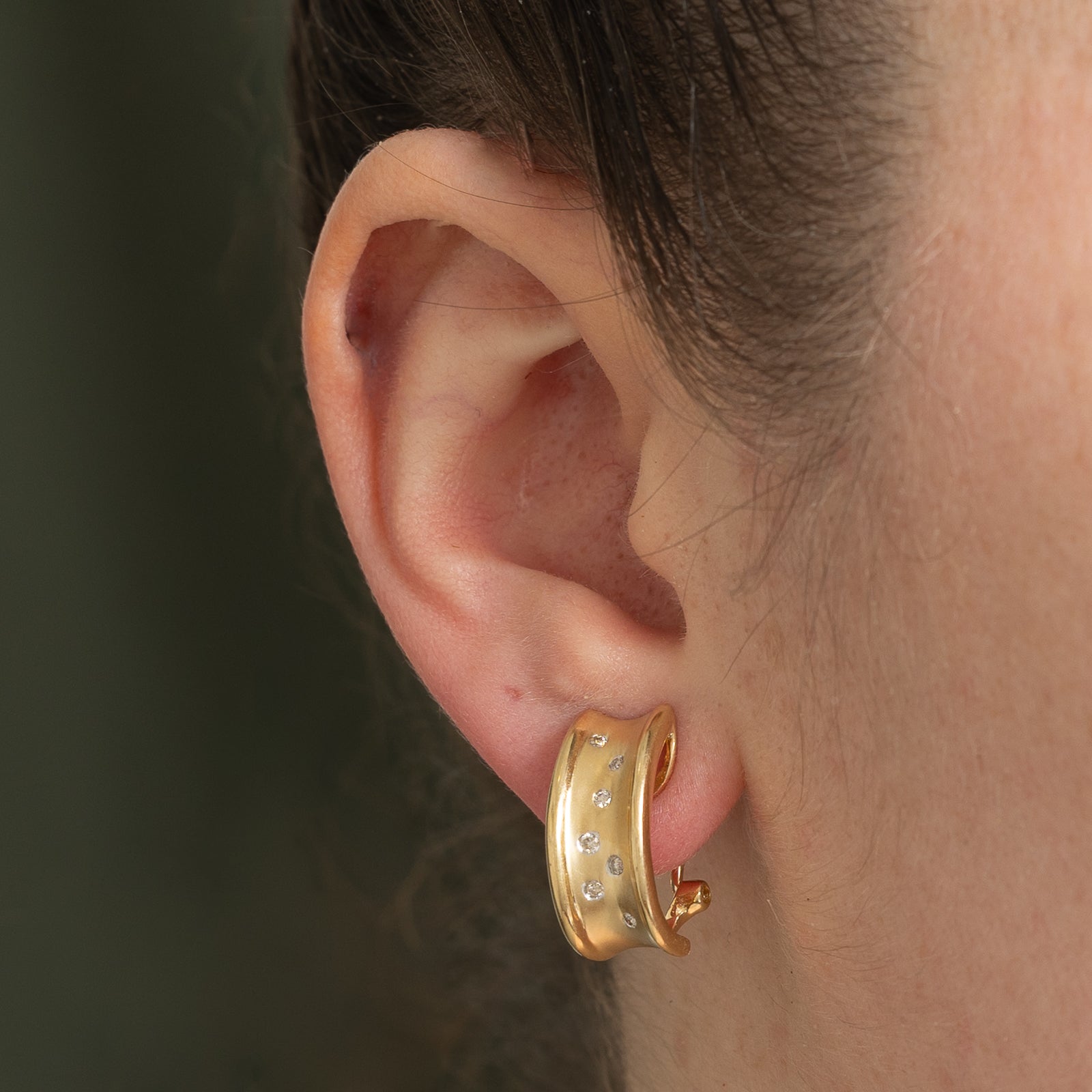 0.13ctw Scattered Diamond Huggie Hoop Earrings for Women - Elegant Everyday & Party Jewelry Gift