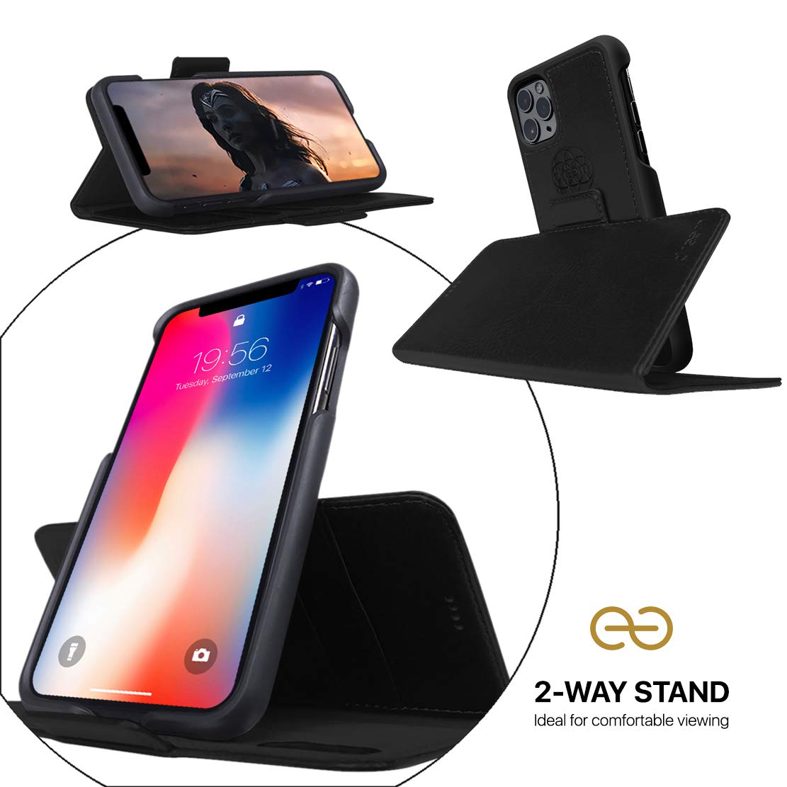Dreem Fibonacci iPhone Xs Max Wallet Case - Vegan Leather, Magnetic & Shockproof for Daily Use