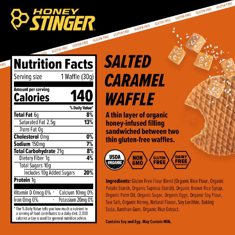 Honey Stinger Organic Waffles - Energy Snack for Athletes & Hikers - Perfect Pre-Workout & Post-Workout Fuel for Running, Cycling & Outdoor Activities