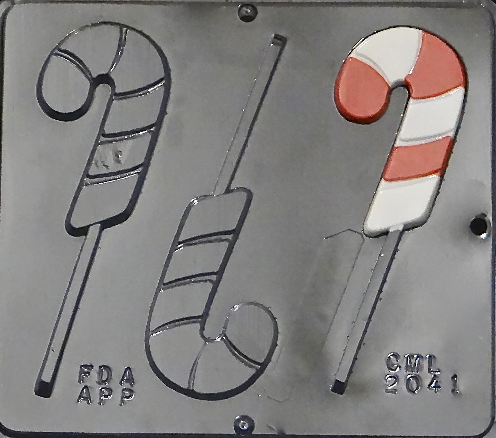 Christmas Candy Cane Lollipop Chocolate Candy Mold - DIY Holiday Treats for Baking, Party Favors & Gift Giving (2041)