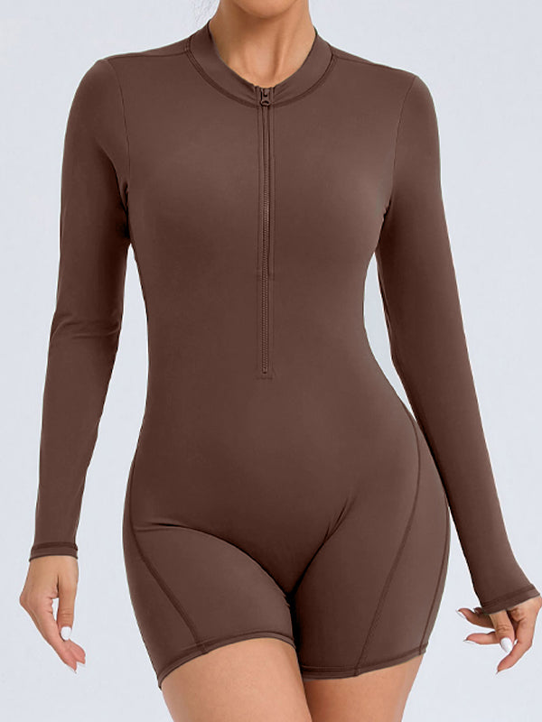 ZASUWA Women's Backless Zipper Romper with Scrunch Bum & Padded Butt - Sexy Bodycon Jumpsuit for Club, Party & Night Out