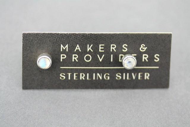 4mm Silver Stud Earrings with Genuine Moonstone - Elegant & Hypoallergenic Jewelry for Women | Perfect for Everyday Wear, Gifts & Special Occasions