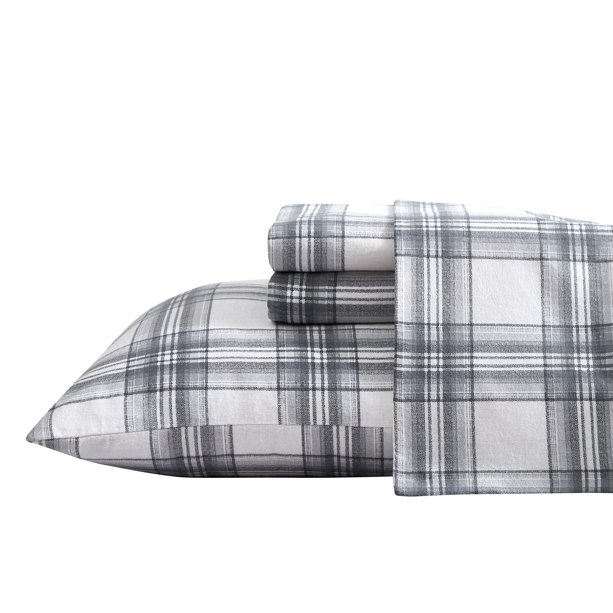 Soft Flannel Printed Fall Plaid Sheet Set - Queen Size 4-Piece Bedding Set for Cozy Winter Nights - Perfect for Cold Weather & Holiday Decor