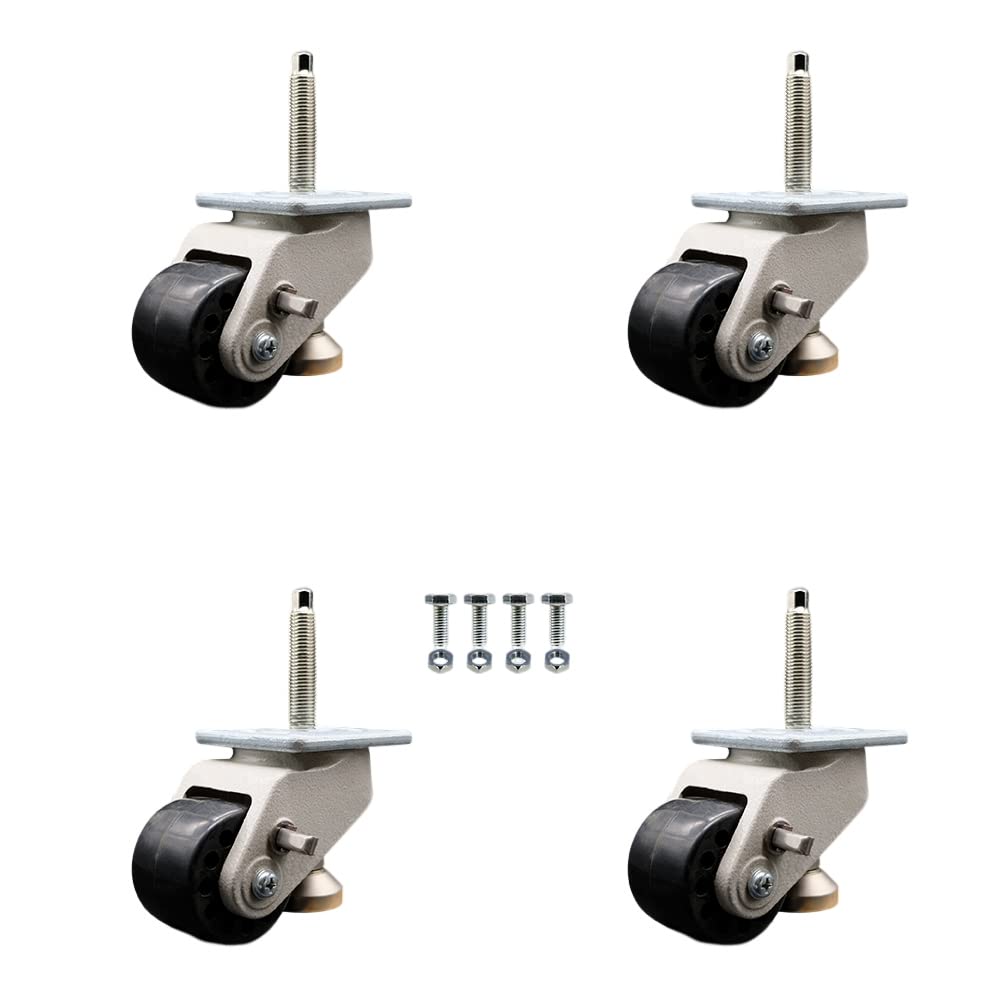 Heavy Duty Nylon Swivel Caster Wheels Set of 4 - 2.8