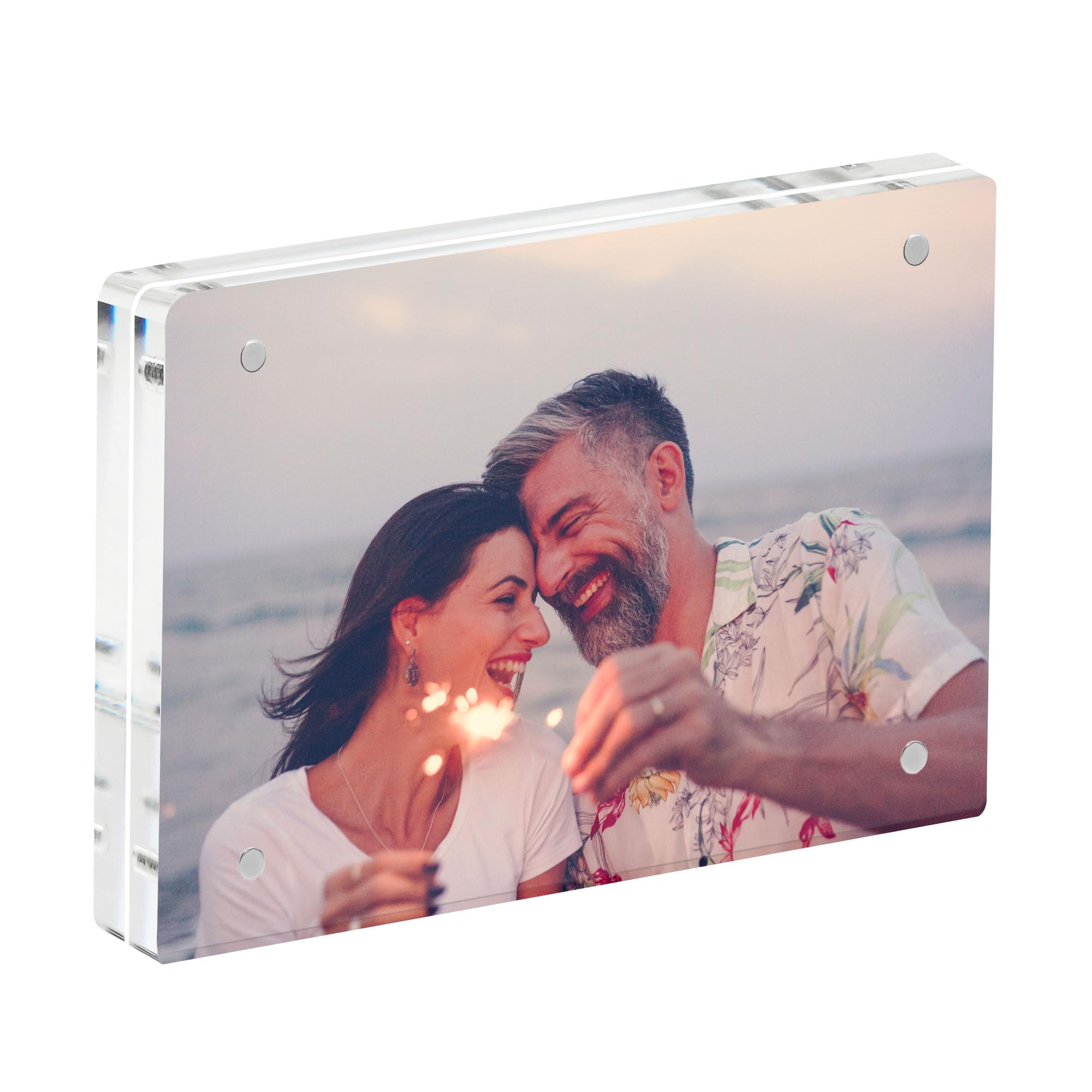 5×7 Acrylic Magnetic Picture Frame - Clear, Minimalist Free Standing Photo Display for Home, Office & Wall Decor | Perfect for Family Photos, Artwork & Memories