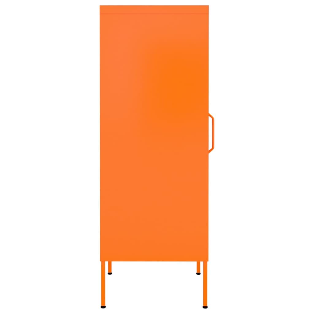 vidaXL 5-Shelf Storage Cabinet, Steel Bookcase with Adjustable Shelves - Orange Modern Home Furniture for Living Room, Office, Bedroom Organization & Display