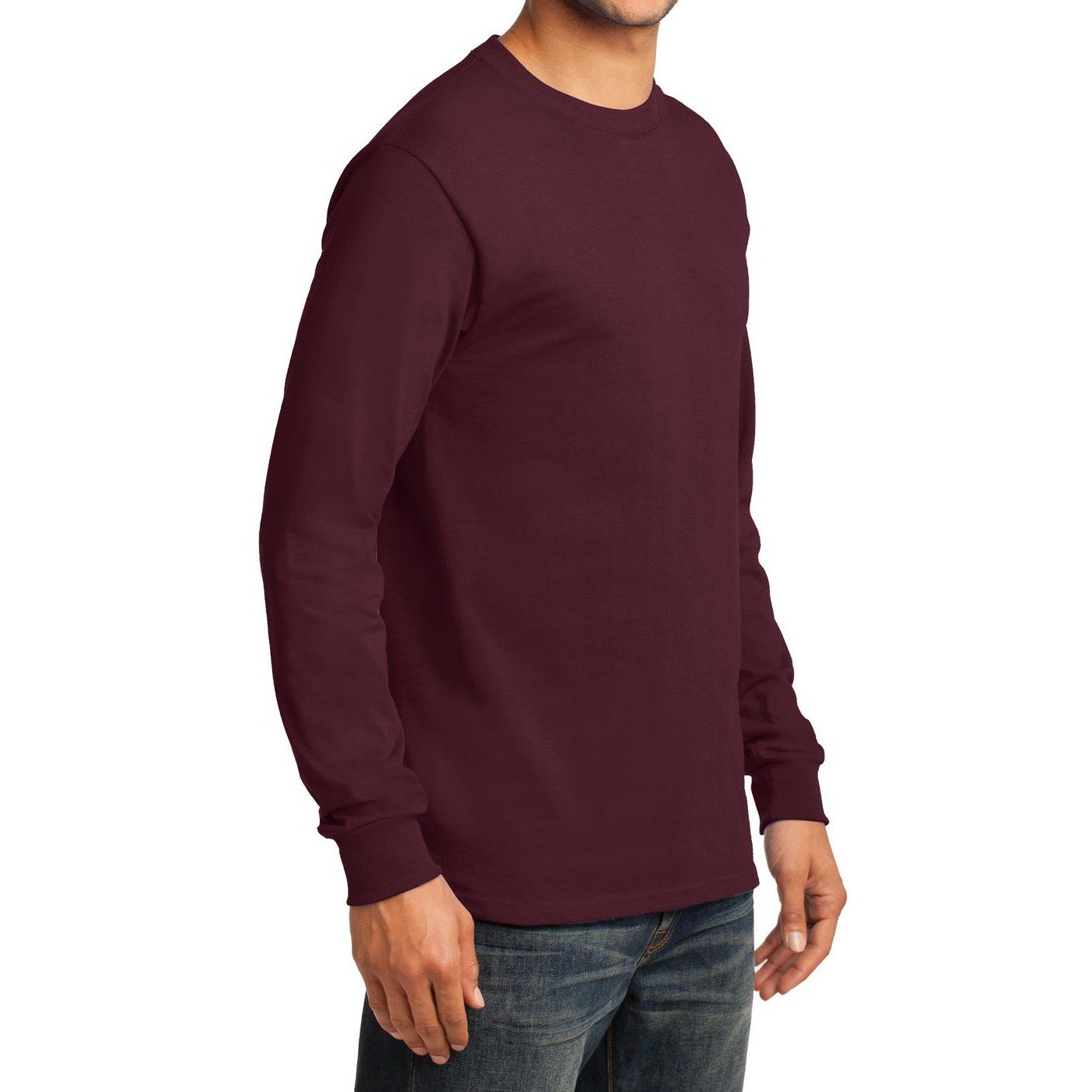 Premium Men's Long Sleeve Basic T-Shirt - Soft Cotton Crewneck Tee for Casual Wear, Layering & Everyday Comfort