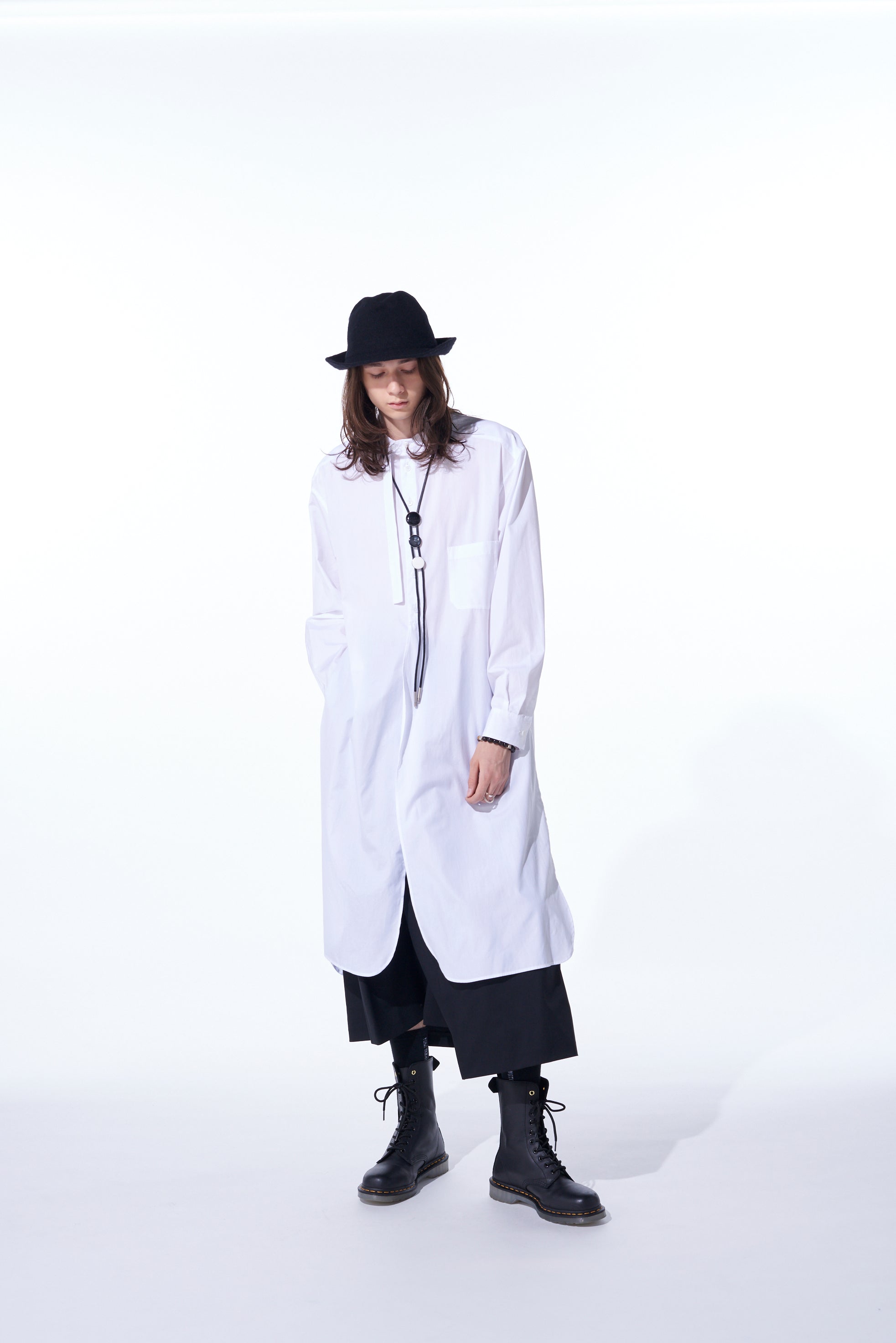 Premium Cotton Broadcloth Stand Collar Long Shirt with Rounded Hem - Classic Casual Wear for Men & Women | Perfect for Office, Dating & Everyday Outfits