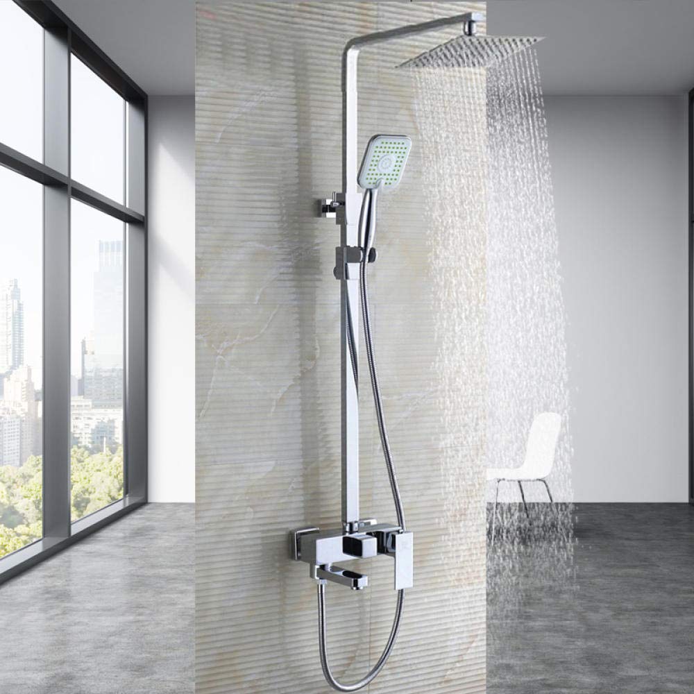 Premium Rainfall Shower Faucet Set - Single Handle Mixer Tap with 8 Inch Handheld Shower for Modern Bathroom | Perfect for Spa-Like Experience and Water Saving