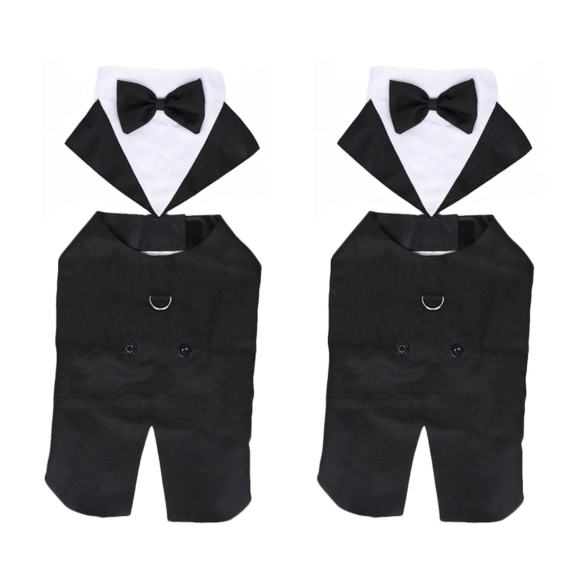 NUOBESTY 2-Piece Dog Tuxedo Suit - Formal Pet Wedding Attire with Bow Tie for Small & Medium Dogs - Perfect for Weddings, Birthday Parties & Special Occasions