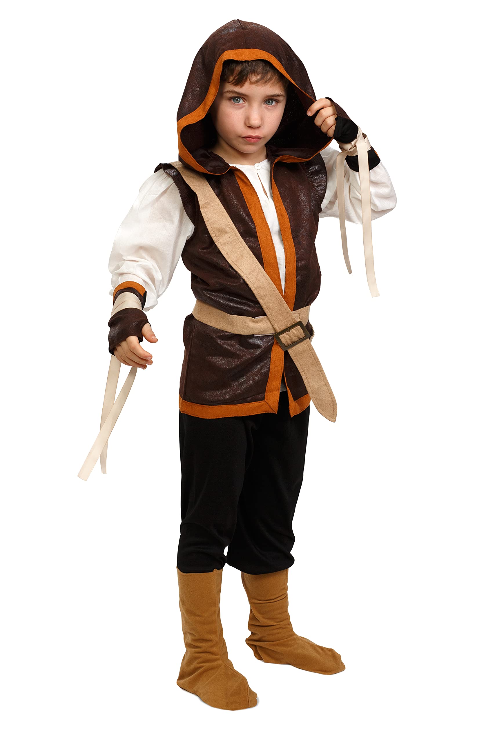 Boys Robin Hood Costume - Medieval Renaissance Archer Outfit for Kids | Halloween Dress Up & Role Play Costume