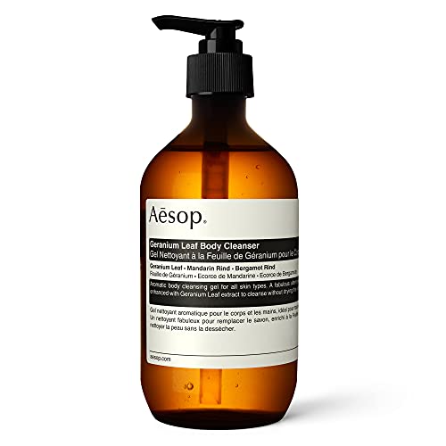 Aesop Geranium Leaf Body Cleanser 17.99 oz - Vegan, Alcohol-Free & Gluten-Free Gentle Body Wash for Sensitive Skin | Hydrating Shower Gel for Daily Use & Spa-Like Bath Experience