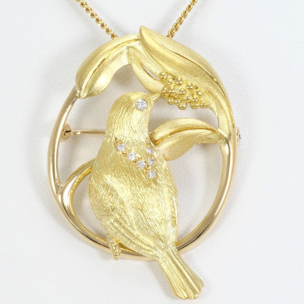 18K Yellow Gold 2-Way Convertible Necklace & Brooch with Diamonds - Elegant Jewelry for Weddings, Parties & Special Occasions