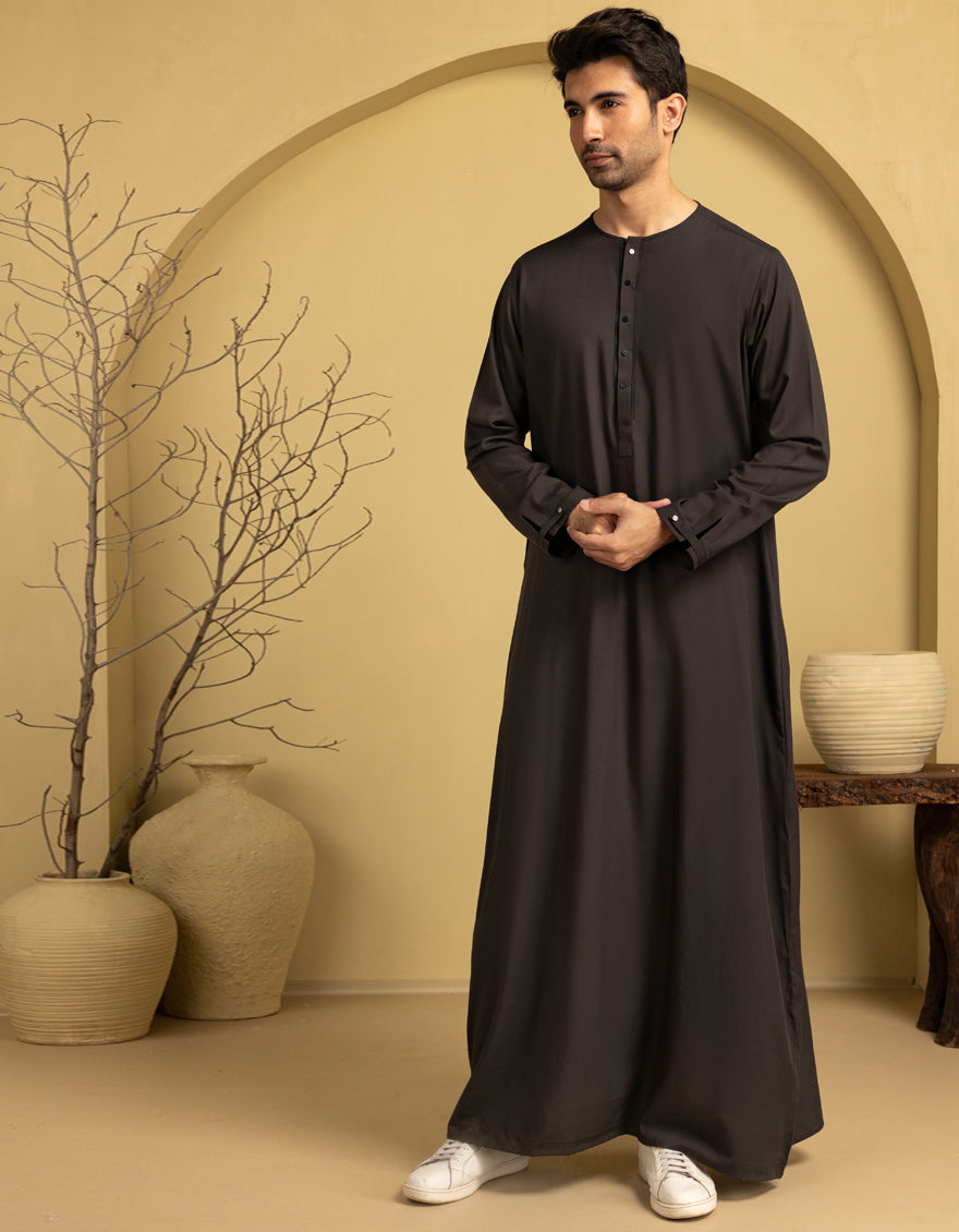 Premium Blended Green Jubba Abaya by J. Junaid Jamshed - Modest Islamic Dress for Women, Perfect for Prayer, Eid & Special Occasions