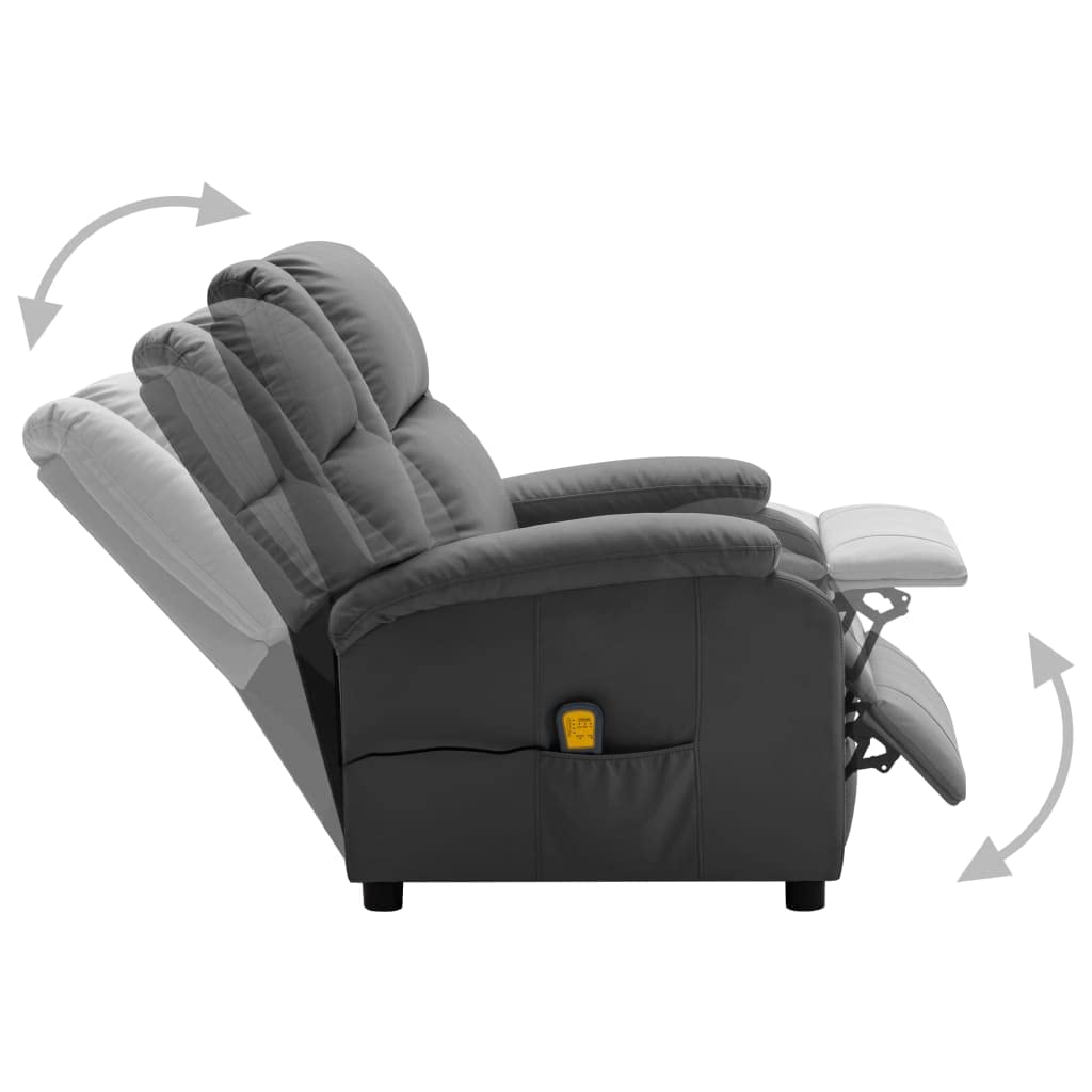 Premium Faux Leather Recliner Chair with Lumbar Support & Massage - Comfortable Living Room Reclining Sofa for Home, Bedroom, Office - Perfect for Relaxation, TV Watching & Napping