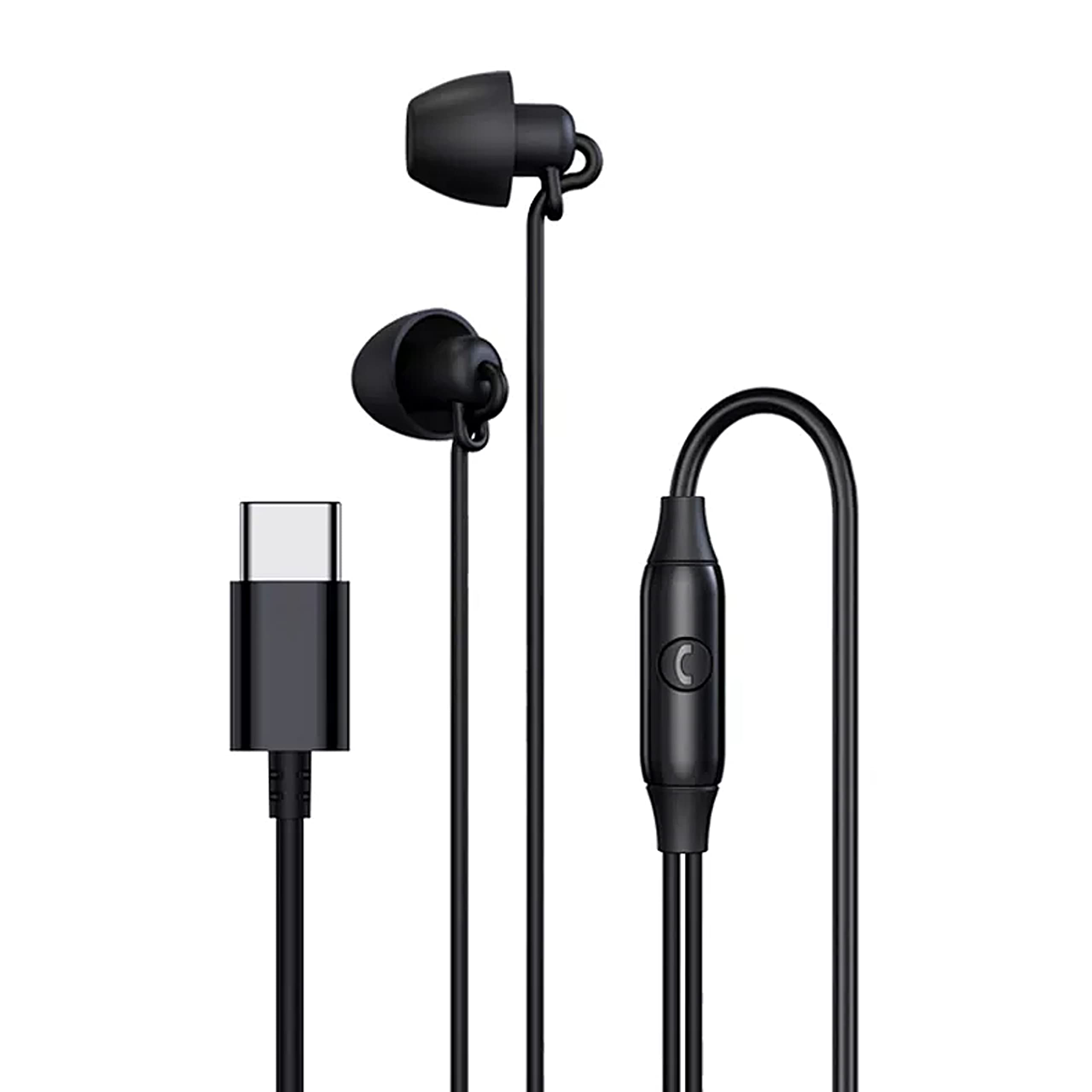 Wired Earbuds - In-Ear Headphones with Tangle-Free Cable, Soft Silicone Ear Tips for Small & Light Comfortable Wear | Perfect for Sleep, Travel, Meditation (Type-C) - Ideal for Insomnia Relief, Snoring Blocking, Side Sleepers & Airplane Use