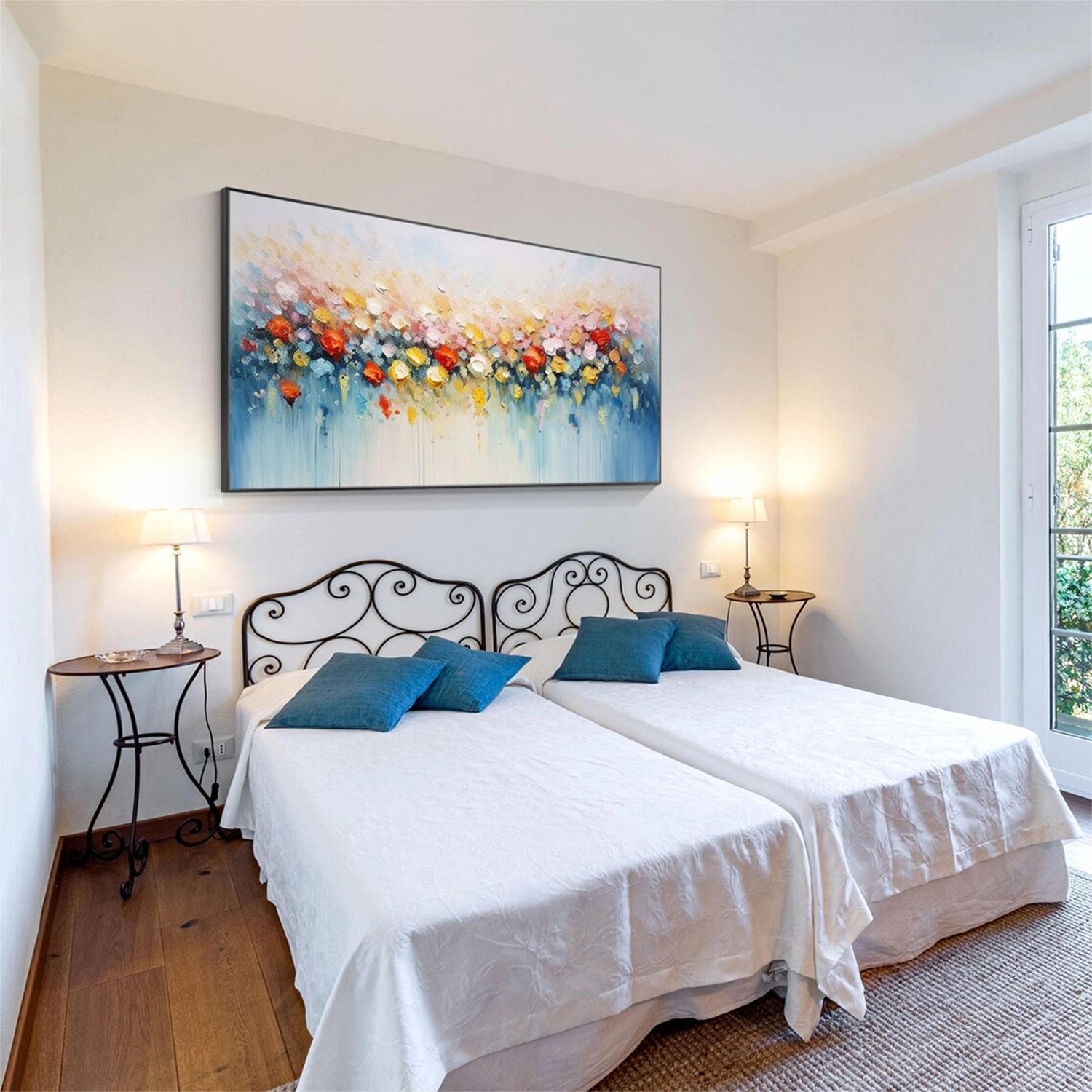 Beautiful Flower and Tree Painting - #FT160 Wall Art for Home Decor, Living Room, Bedroom & Office