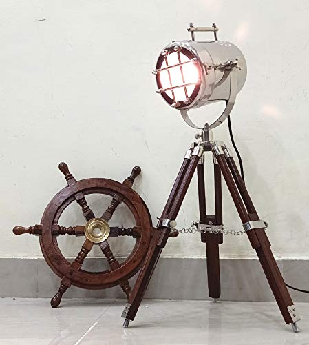 Vintage Spotlight Tripod Table Lamp - Adjustable Rustic Industrial Home Decor Lighting for Living Room, Bedroom & Office | THOR INSTRUMENTS