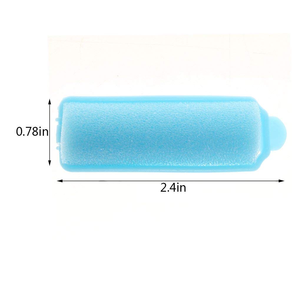 SIYAA 12Pcs Soft Foam Sponge Hair Rollers - 2.4 Inch Heatless Curlers for Overnight Styling | Gentle Sleep-in Rollers for Natural Curls & Waves (Blue) | Perfect for Bedtime, Travel & Damage-Free Styling