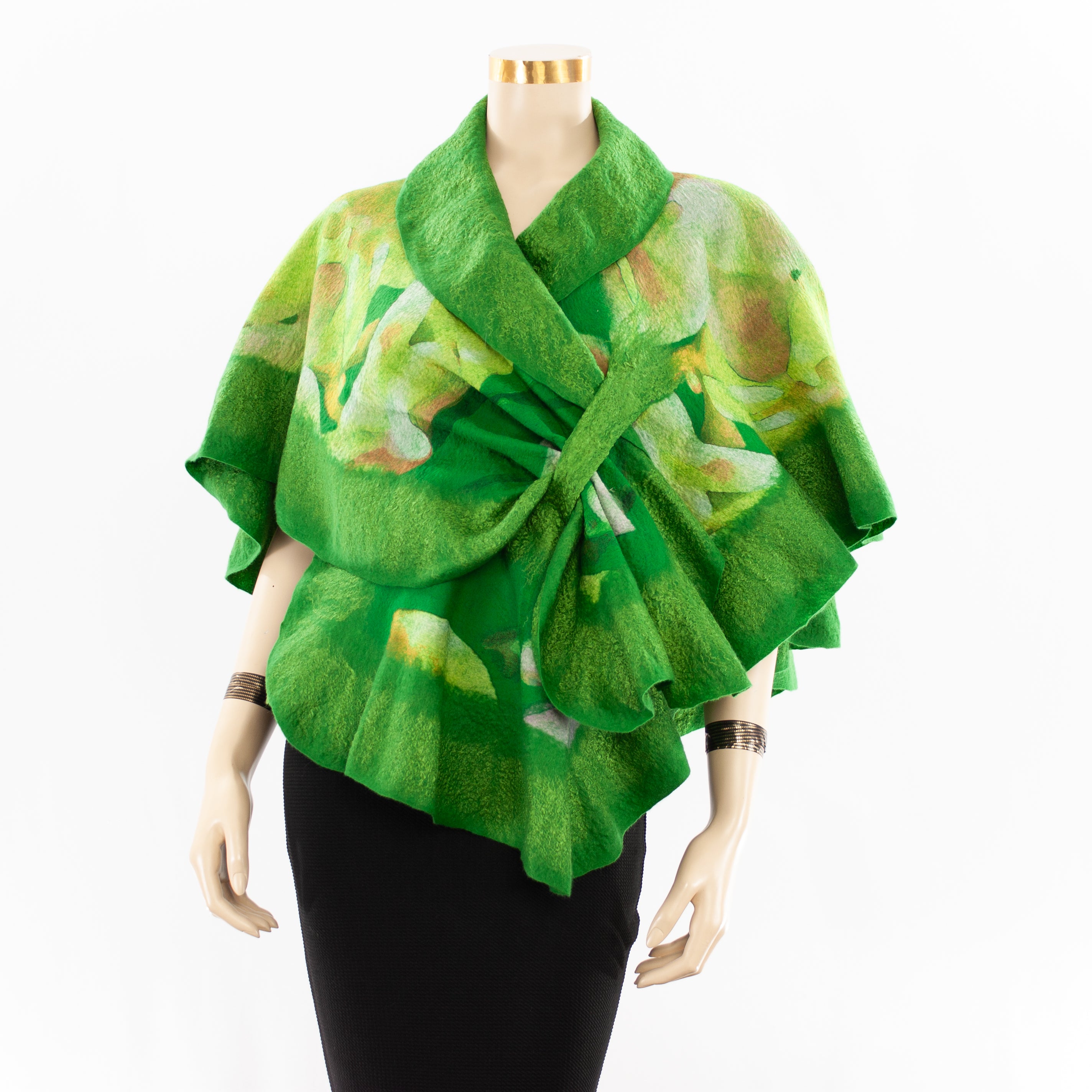 Unique Green Shawl Wrap SW003 - Stylish & Versatile for Women's Fashion, Parties, and Evening Events